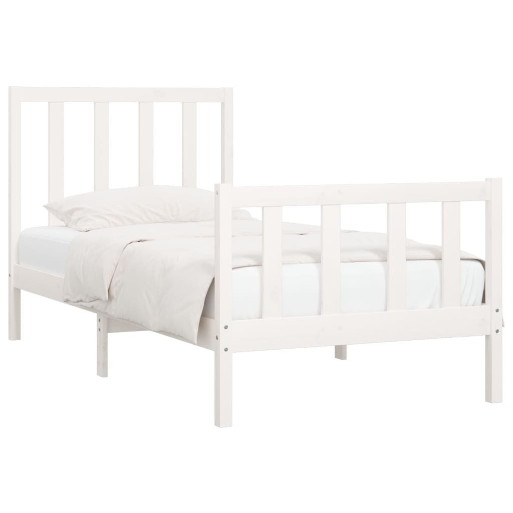 vidaXL Massivholzbett Weiß 75x190 cm 2FT6 Small Single1157130 günstig online kaufen