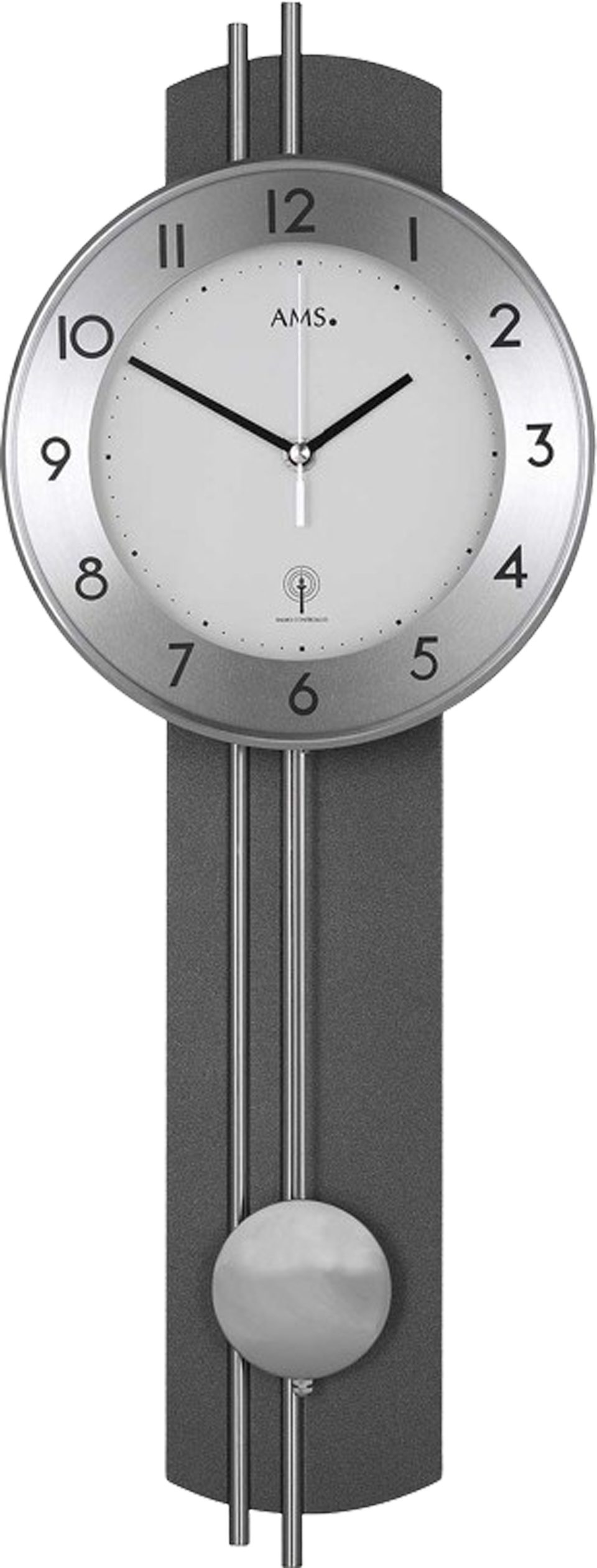 AMS Wanduhr Funkpendeluhr Modern Anthrazit - günstig online kaufen