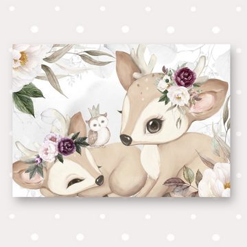 homestyle-accessoires Poster Bilderset SCHLAF SCHÖN KLEINER ENGEL - BAMBI REH FRECH & WUNDERBAR Kinderbilder Nursery DIN A3/A4 Prints --- VERSANDKOSTENFREI ---, (5 St), Ohne Bilderrahmen