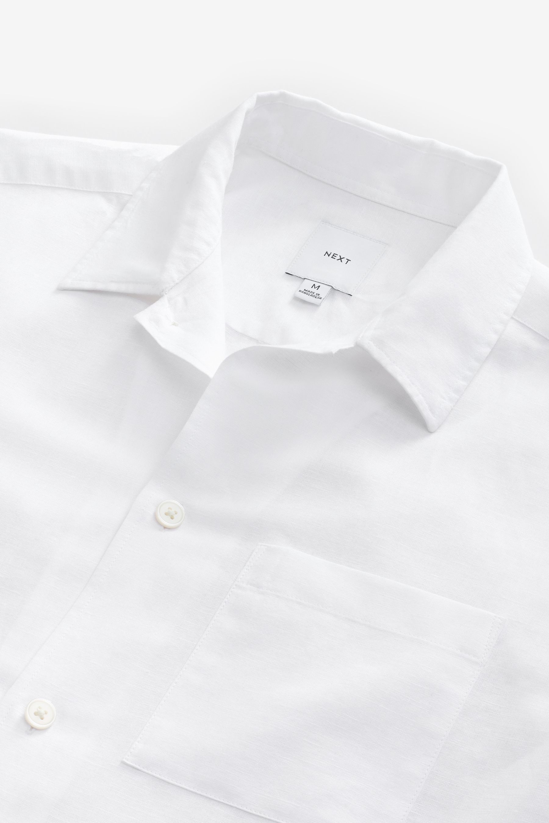 Next Kurzarmhemd Kurzärmliges Hemd aus Baumwoll-Leinenmischung (1-tlg) günstig online kaufen