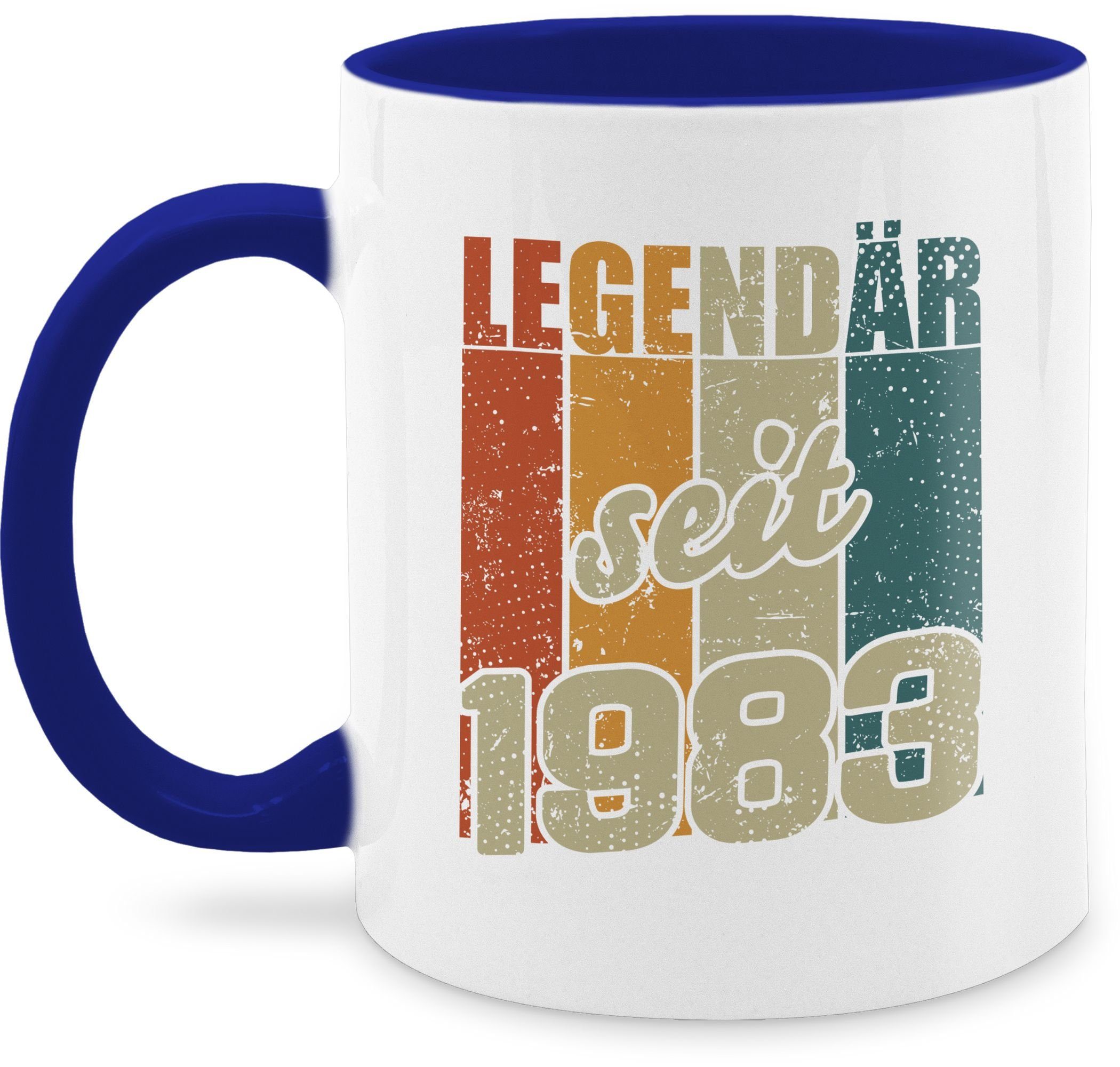 Shirtracer Tasse Legendär seit 1983 - Vintage Farben, Keramik, 40. Geburtstag Tasse 3 Dunkelblau