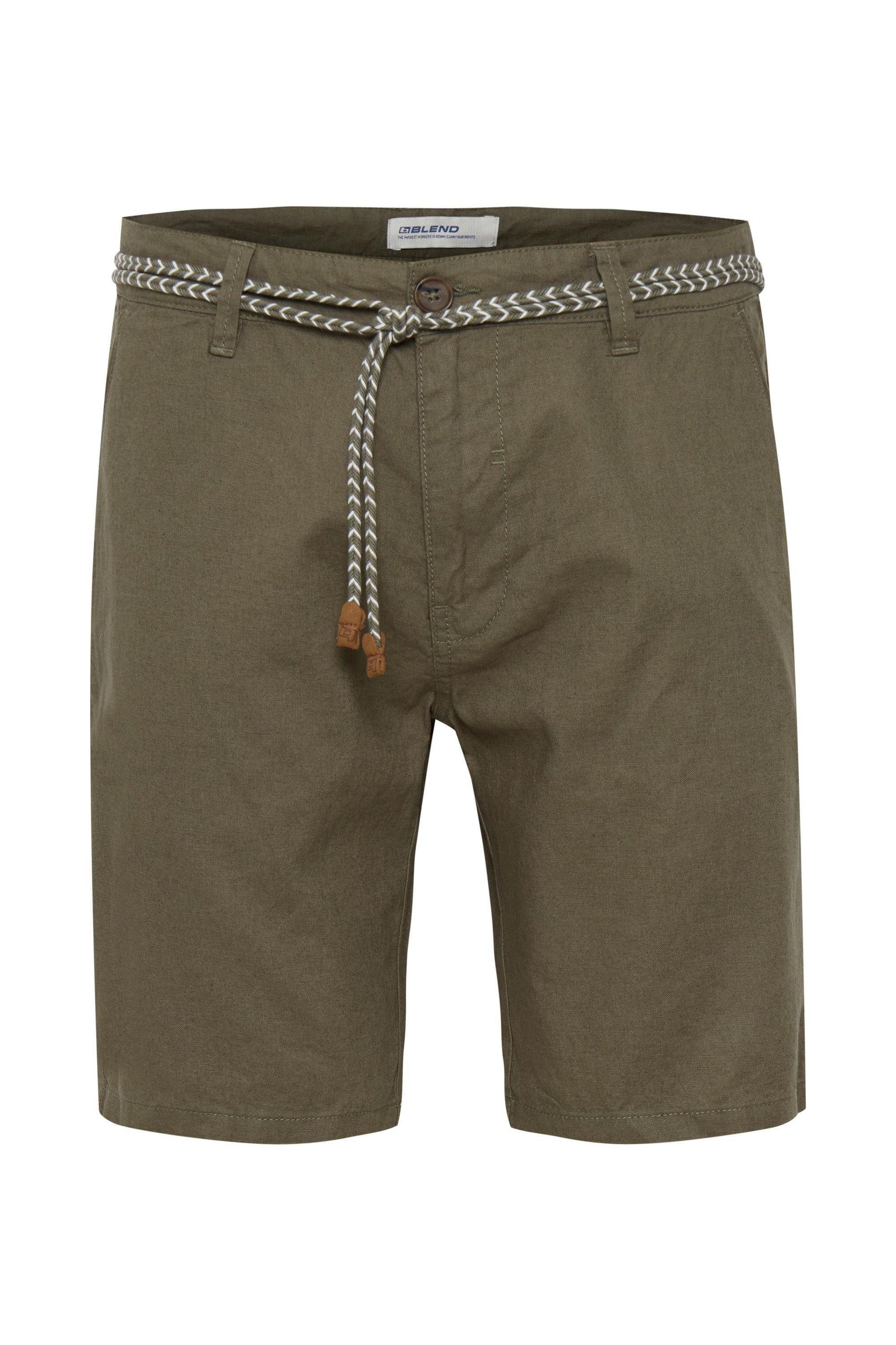 Blend Leinenhose BHMennok Leinenmix-Shorts mit Stoff Gürtel – Bild 2 von 5