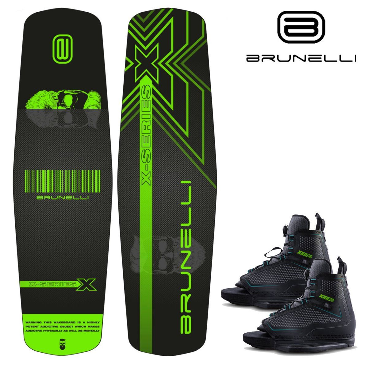 Brunelli SUP-Board BRUNELLI Wood Flex Pro Cablepark Wakeboard SET 145cm Jobe Maze