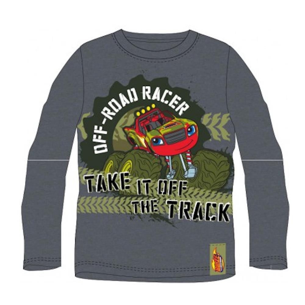 Blaze T-Shirt Blaze Langarm-T-Shirt "Off-Road-Racer" für Jungen, Grau & Armeegrün