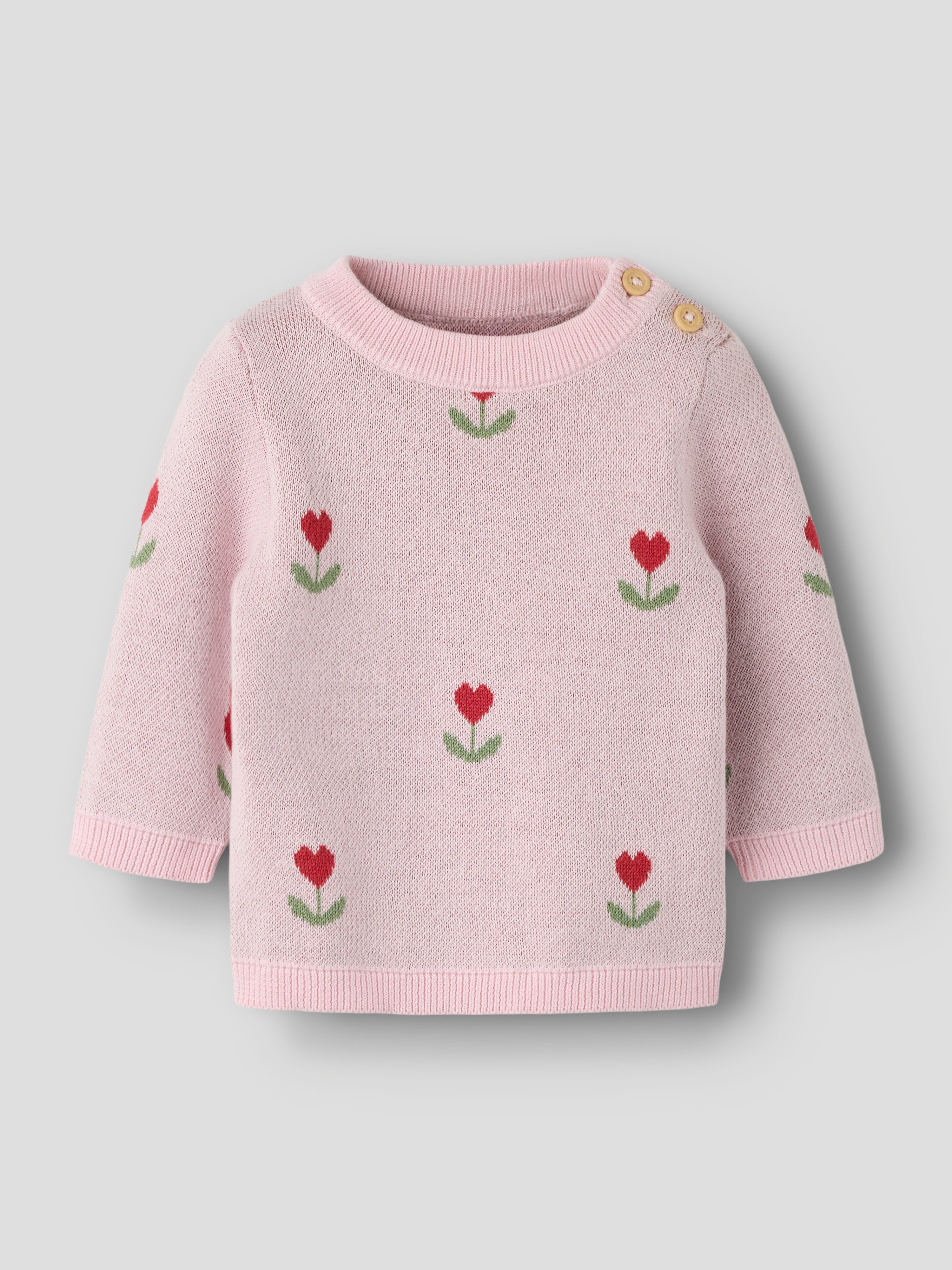 Name It Rundhalspullover NBFNELA LS KNIT TOP Baumwolle, regular fit