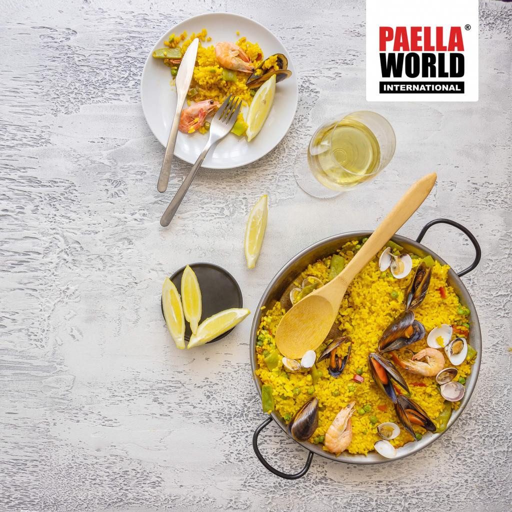 Paella World International Paellapfanne Stahl poliert mit Griffen, in verschiedenen Größen wählbar, Stahl