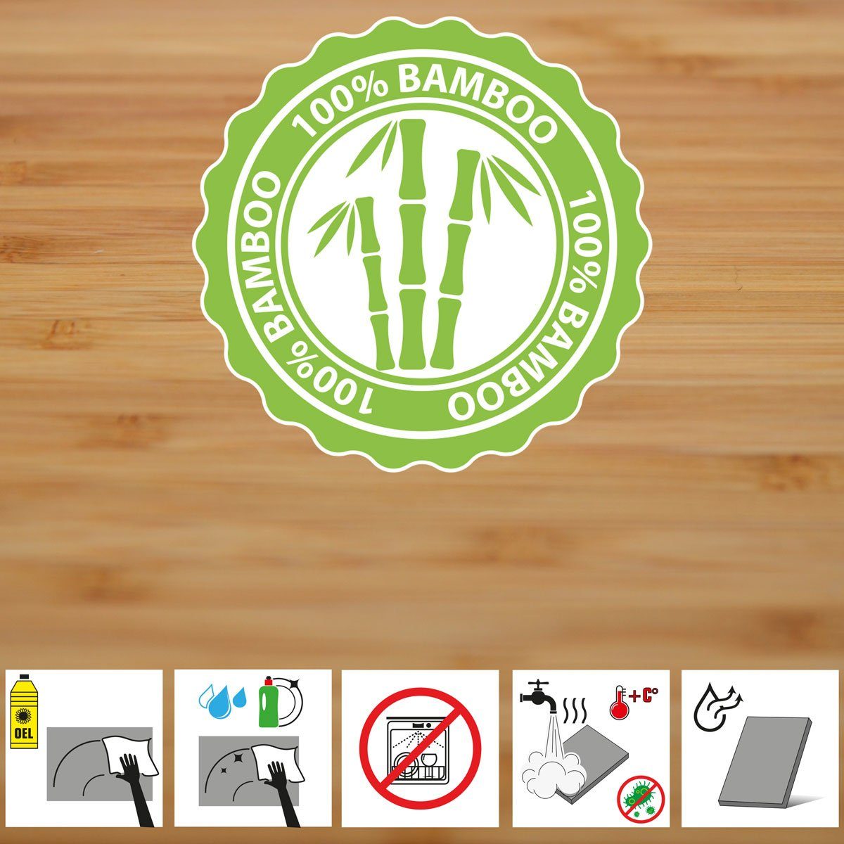 DuneDesign Schneidebrett 2er Set Raclettebrett Bambus Holz 30x25 mit Saftrille und Dip-Schalen, Bambus, Raclette Servierbrett - Fondue Holzbrett - Rutschfeste Brettchen