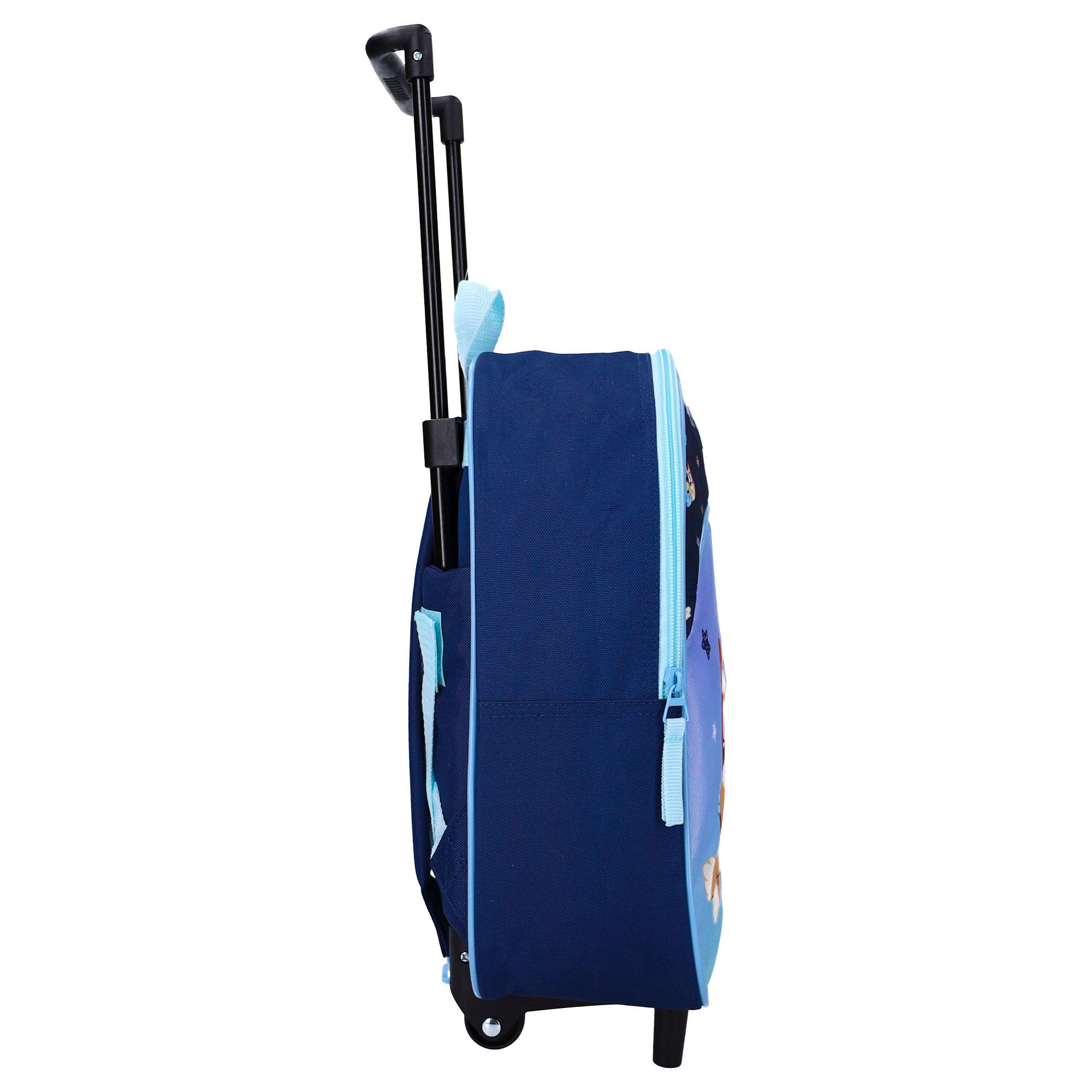 Bluey Rucksack Smoochy Kiss Trolley Kinder Schule Reisetasche mit Rollen (Packung)
