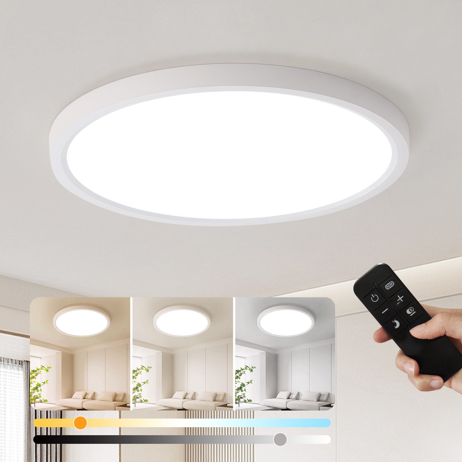 JDONG LED Deckenleuchte Flach Dimmbar mit günstig online kaufen