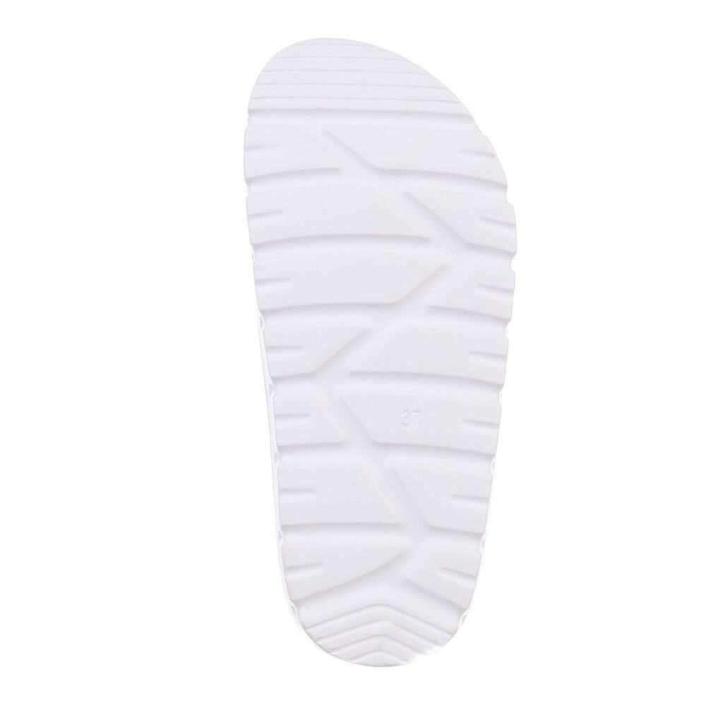 Ital-Design Damen Mules Strand Plateausandaletten (86192888) Flach Pantoletten in Weiß