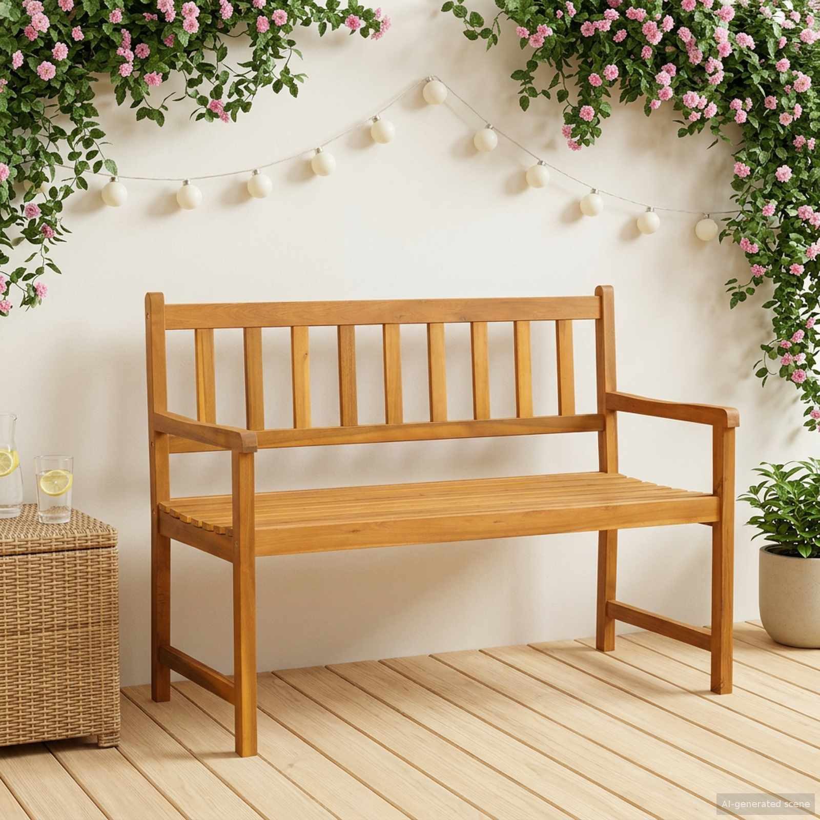 vidaXL Gartenbank Gartenbank 2-Sitzanzahl 110 x 55 x 90 cm Massivholz (1-St)