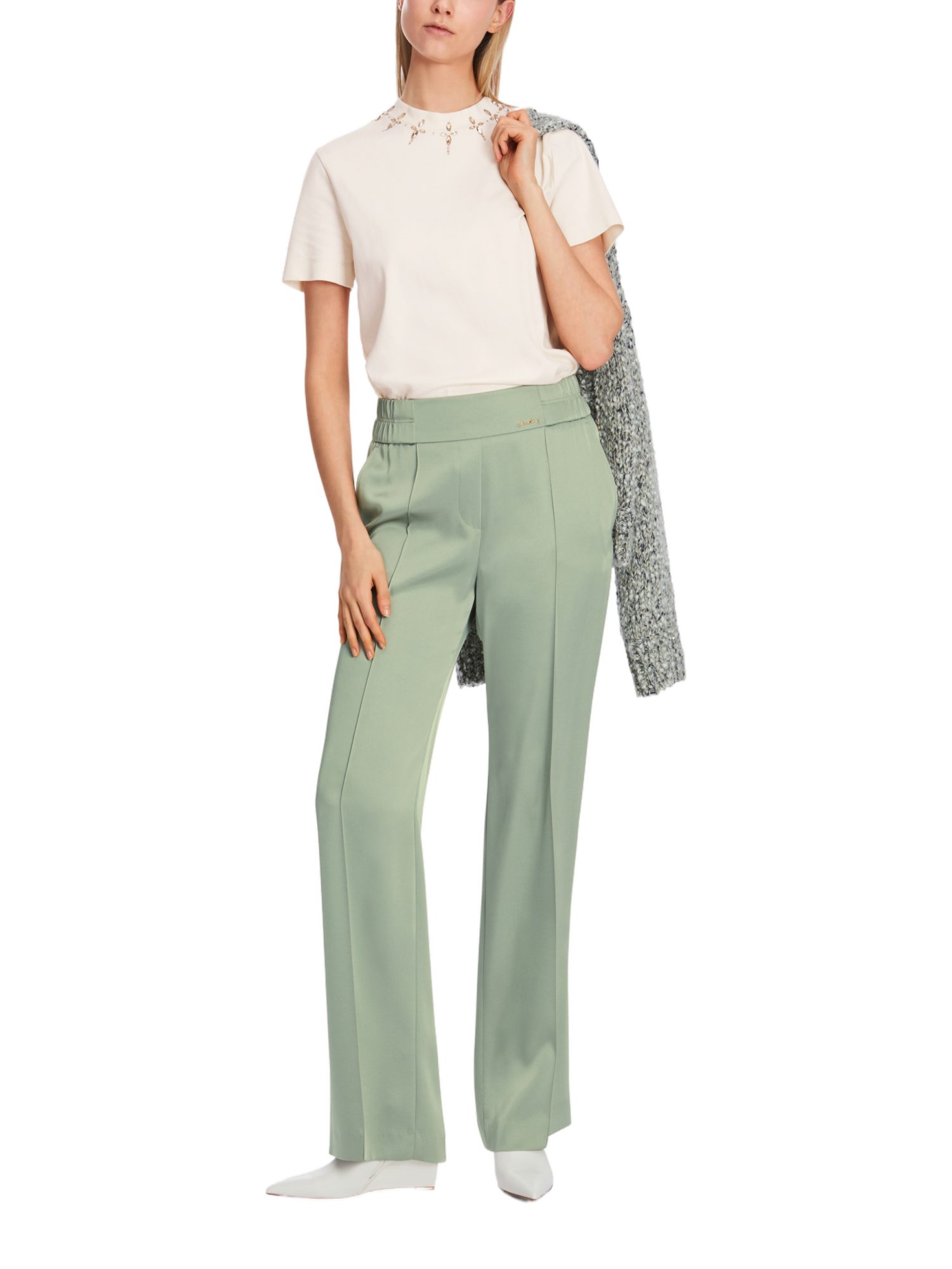 Marc Cain Stoffhose XC.1 - D - Luxury Reimagined grün,Casual,Triacetat,Unifarben,Wide Leg,Mittel