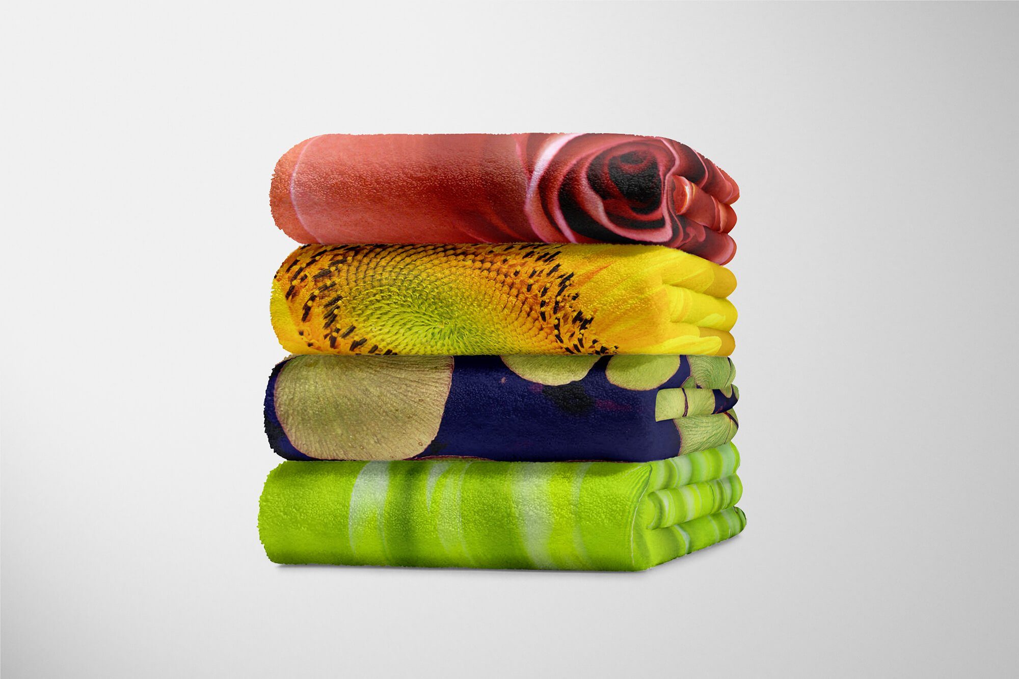 (1-St), Blätter Fotomotiv Kuscheldecke Art Baumwolle-Polyester-Mix mit Handtücher Handtuch Sinus im Strandhandtuch Wasser, Saunatuch Handtuch