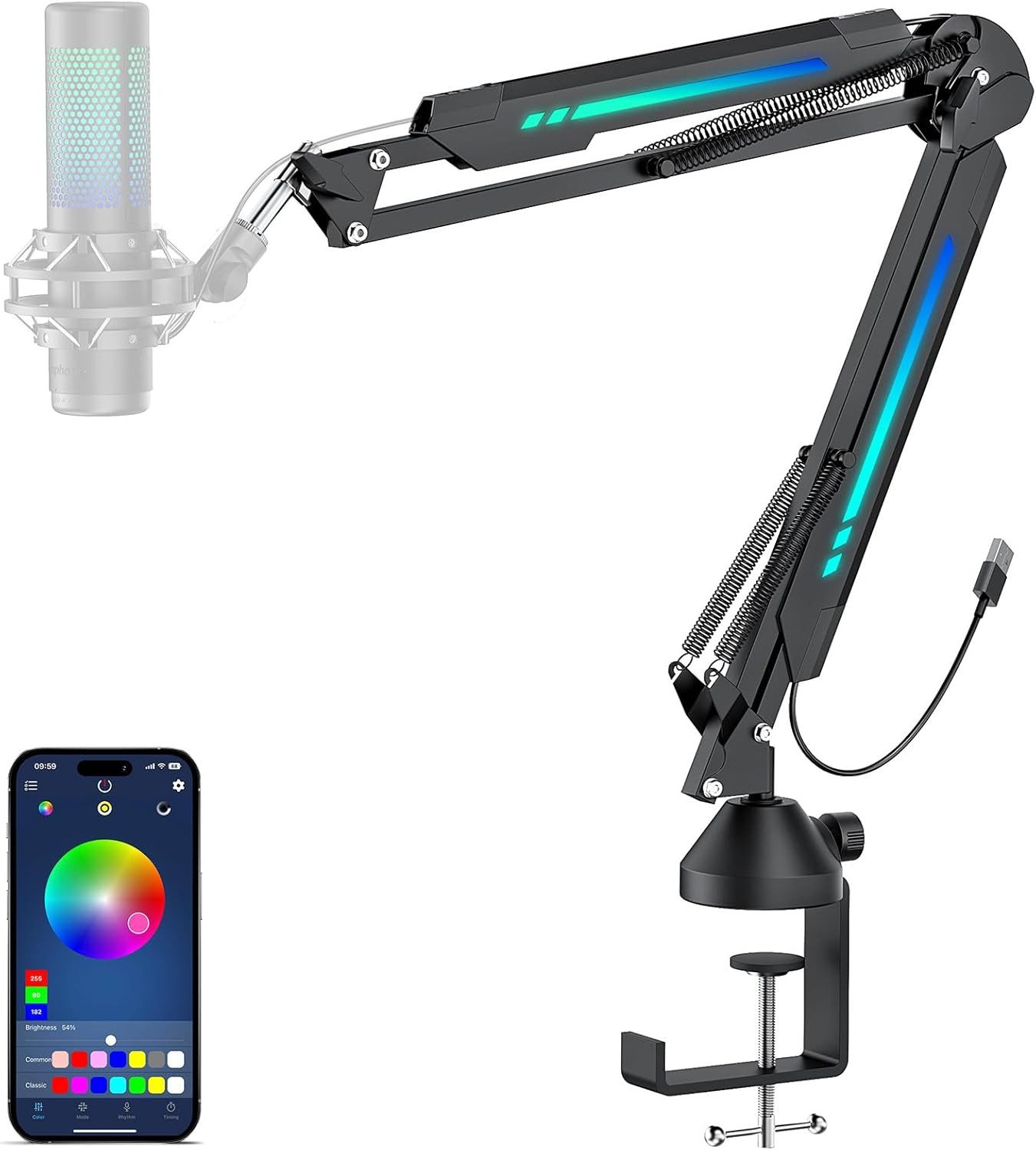 TONOR Микрофонная стойка TONOR RGB Mikrofonarm mit App & Touch-Steuerung – Modell T20S