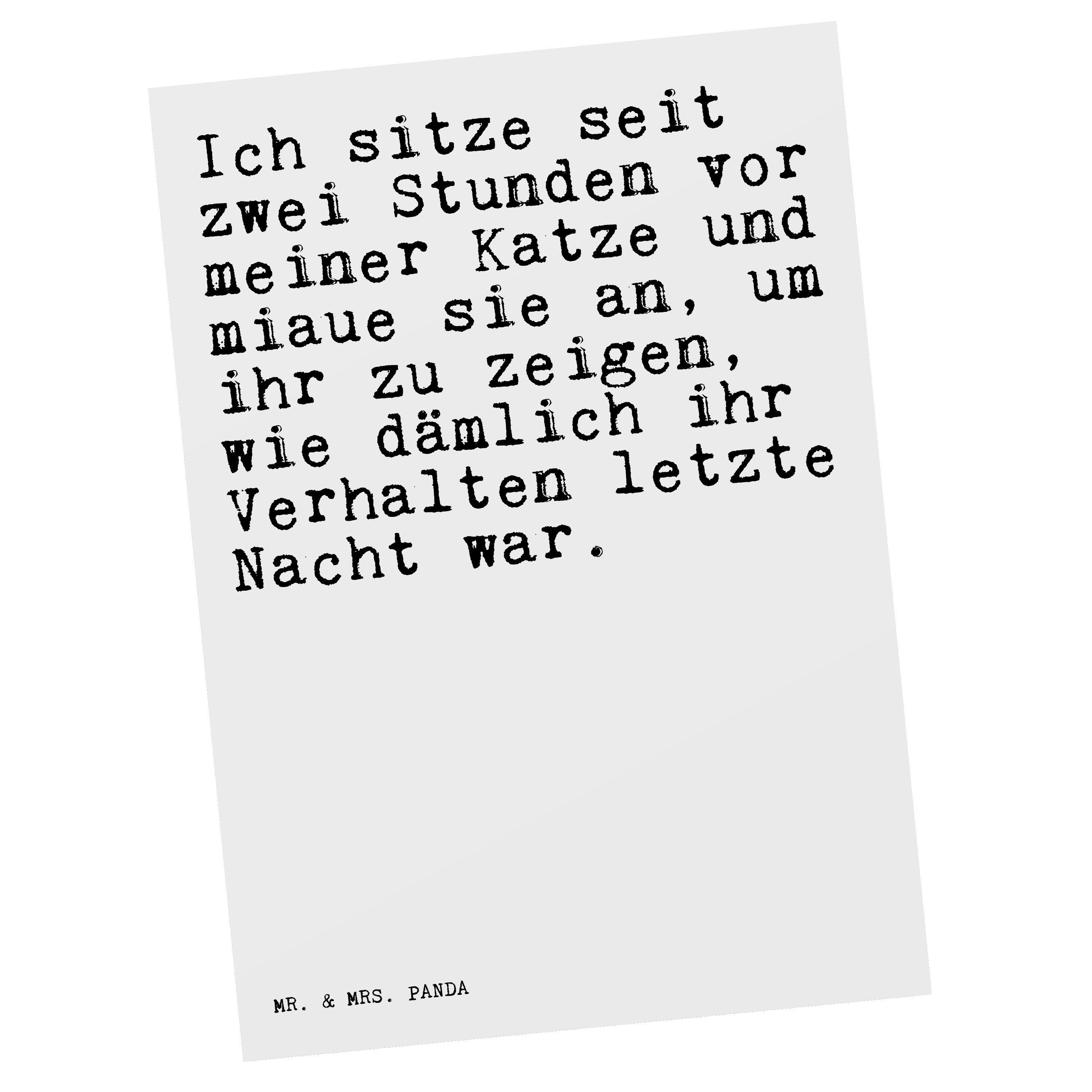 Mr. & Mrs. Panda Postkarte »Ich sitze seit zwei... Weiß Schenken
