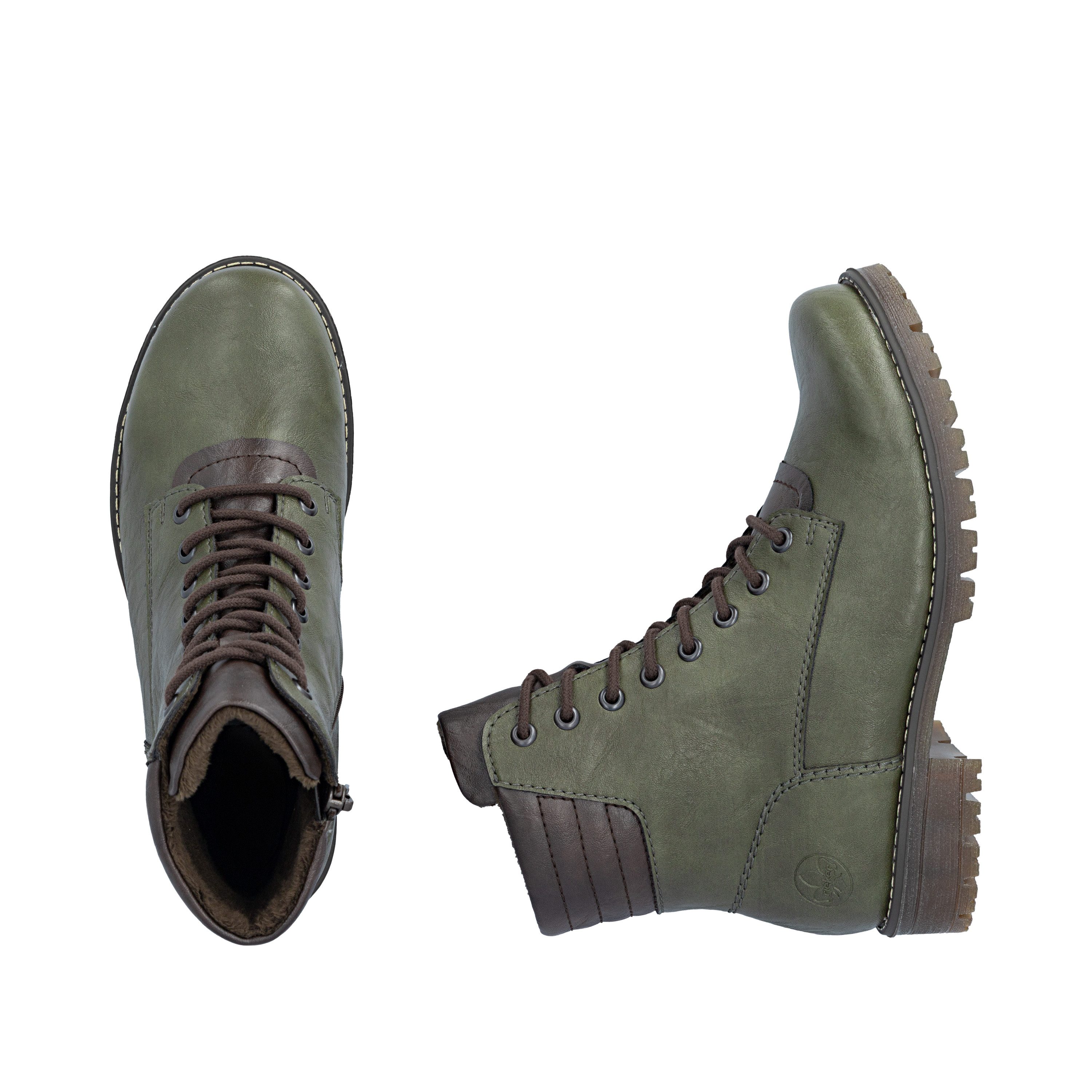 Rieker Schnürstiefelette Schnürboots, Profilsohle, mit Blockabsatz