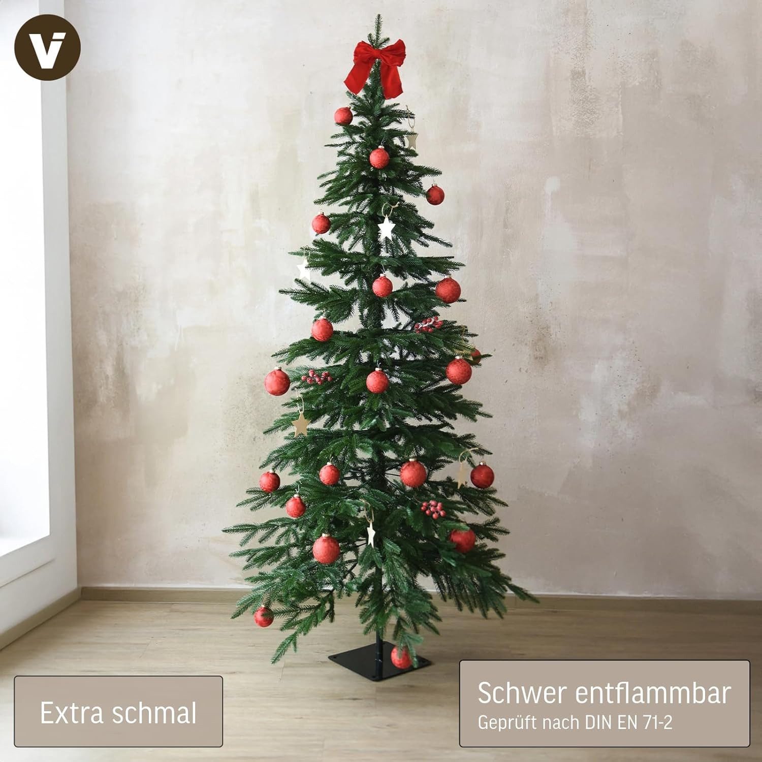VIVANNO Künstlicher Weihnachtsbaum Kunststoff PINSAPO Konisch - Grün Naturgetreu, 100x100x210 cm