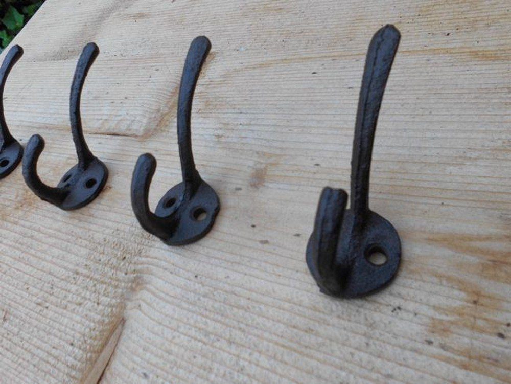 Deko-Impression Wandhaken Doppelhaken 4er Set Gusseisen Wandhaken Landhausstil, (4-St)