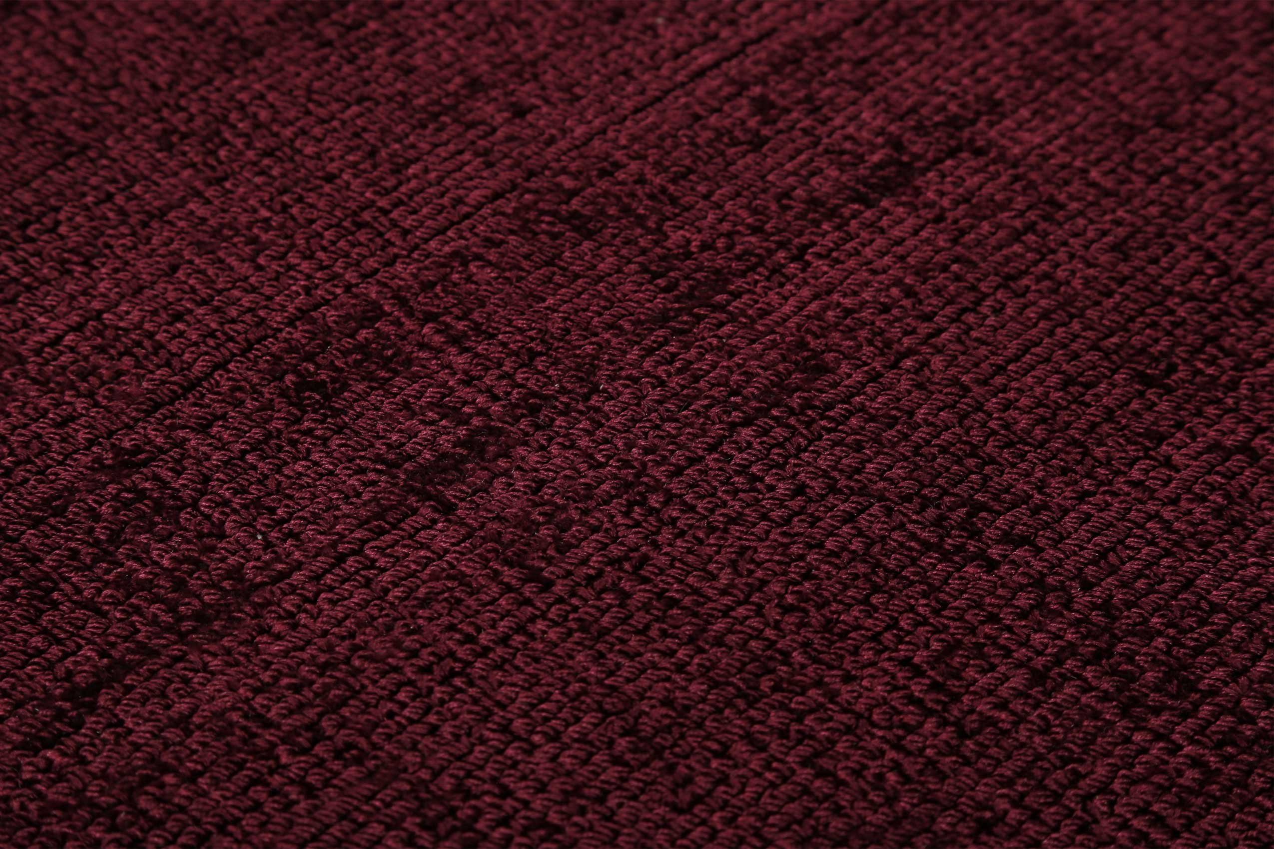 Teppich Gil, handgewebt, rund, glänzend, Esprit, Höhe: rot schimmernde 8 seidig bordeaux mm, Farbbrillianz, Melangeeffekt