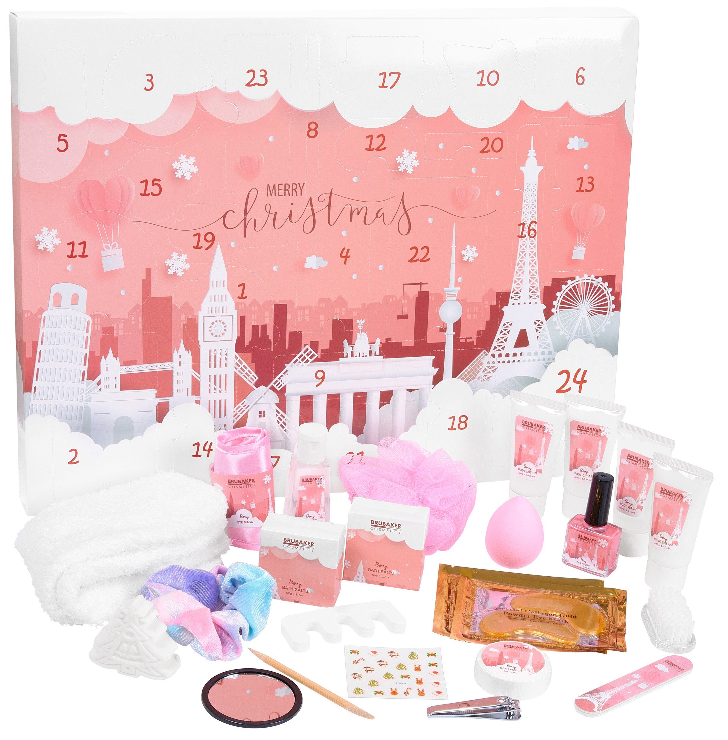BRUBAKER Adventskalender »XXL Beauty Weihnachtskalender 2022 Städte Wahrzeichen Körperpflege