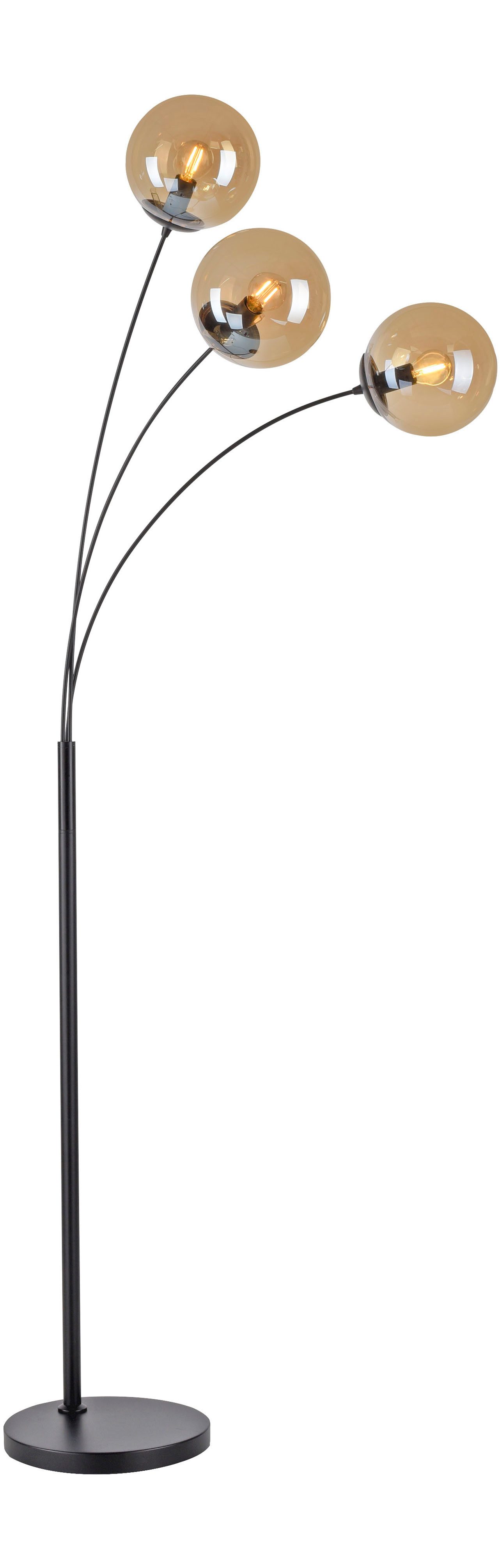 schwarz, Glas amberfarben