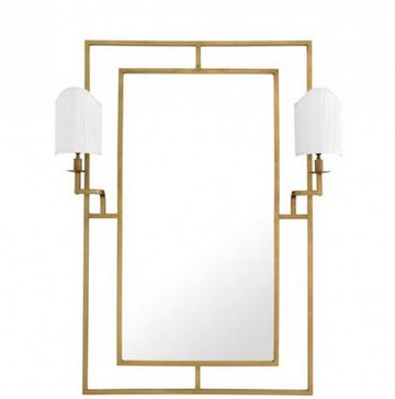 Casa Padrino Wandspiegel Luxus Designer Wandspiegel Messing 113 x H 140 cm - Luxus Hotel Spiegel