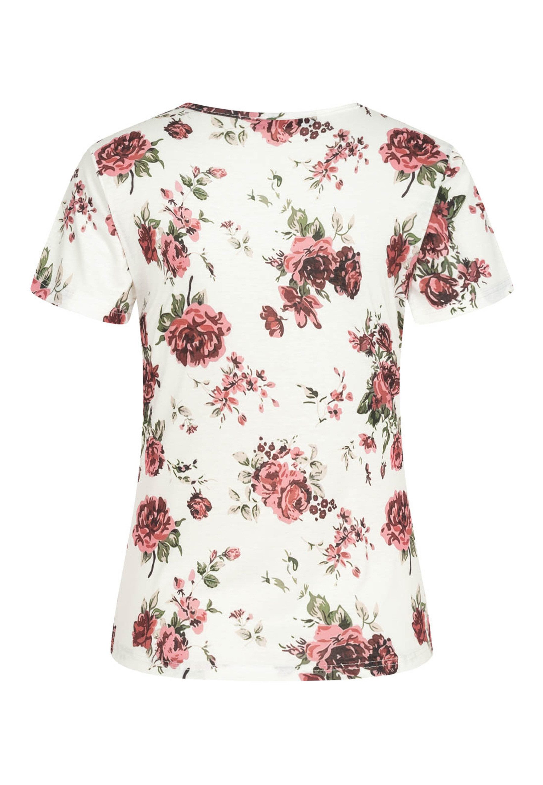 CLOUD 5IVE T-Shirt CLOUD 5IVE T-Shirt mit Blumenprint und Rundhals (1-tlg) günstig online kaufen