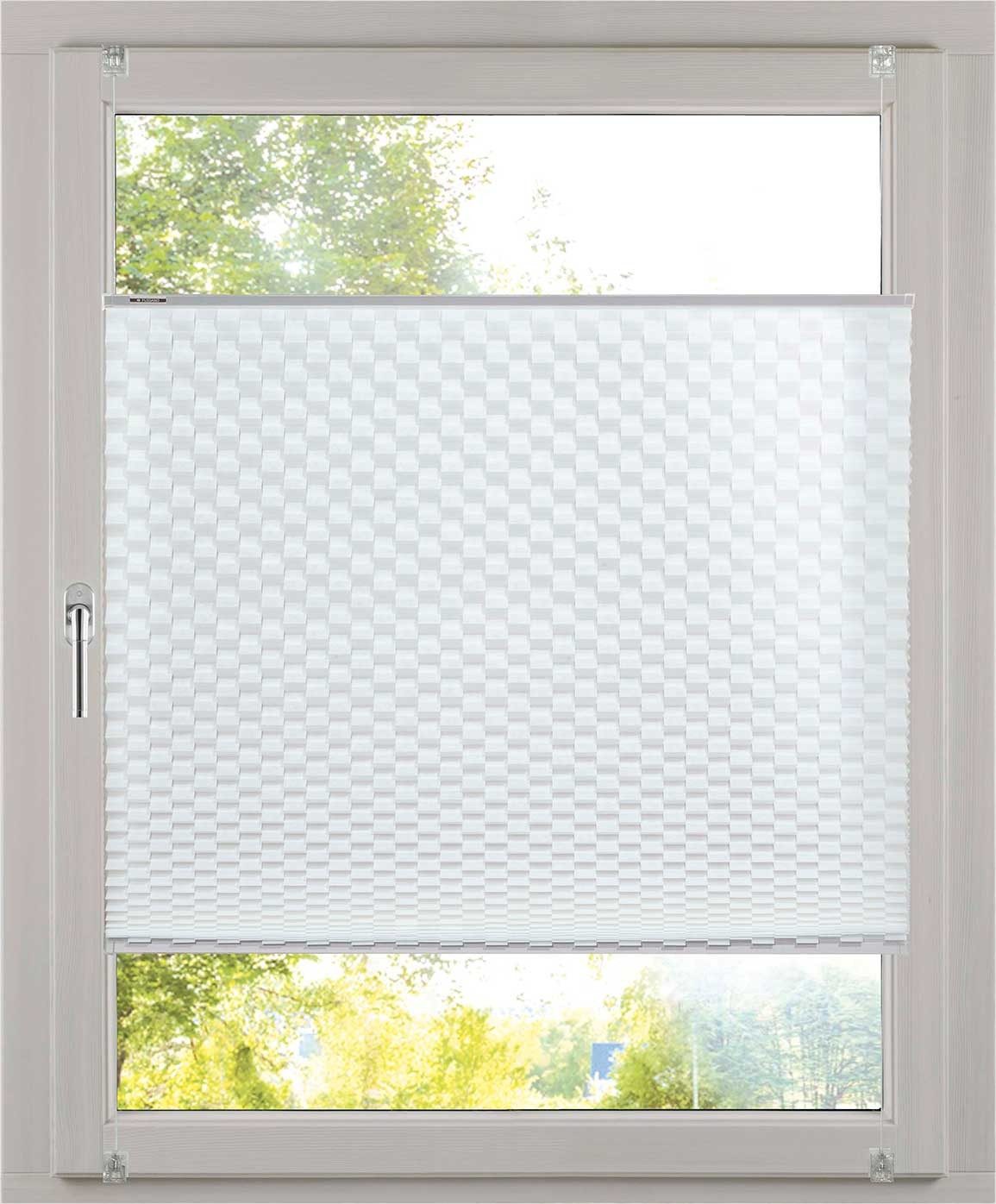 K-HOME Plissee Diamantplissee von K-home, 3D-Effekt, patentiertes Design, Lichtschutz, ohne Bohren, verspannt, Klemmfix