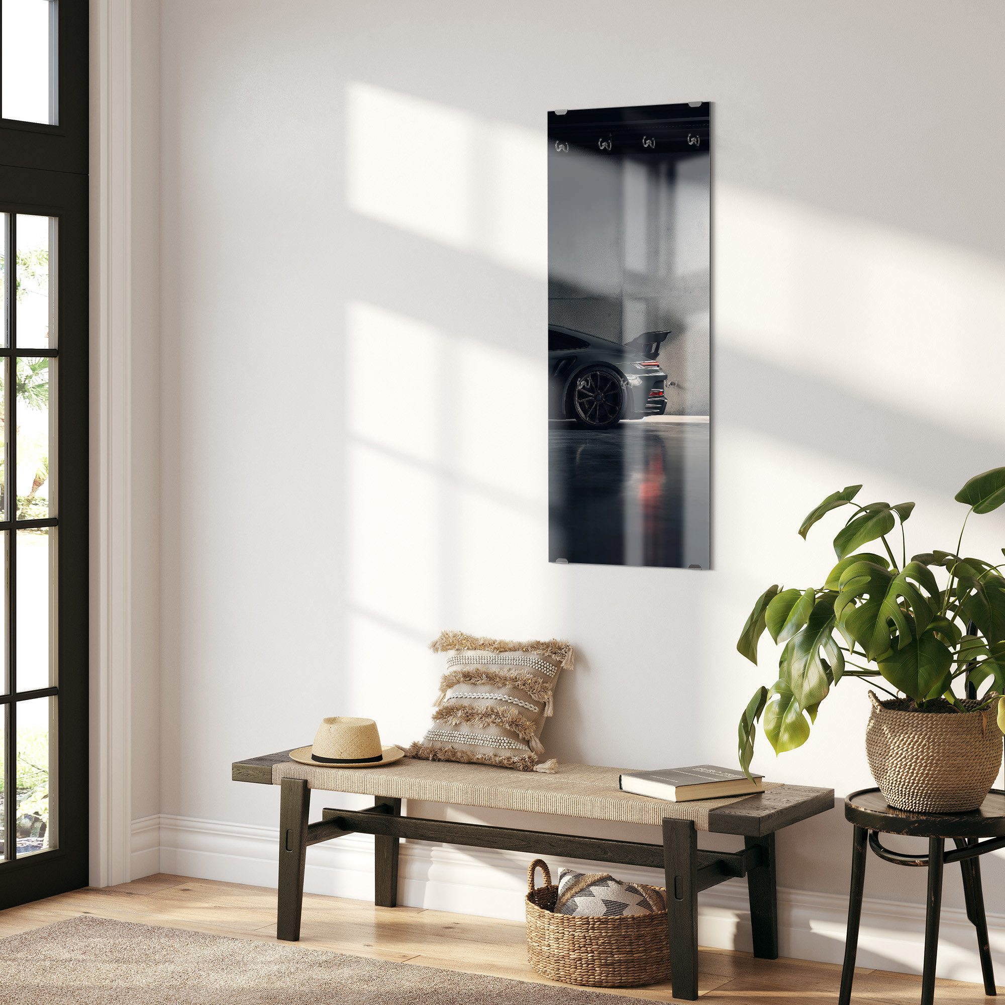 DEQORI Kleiderhaken 'Beton und Benzin', Glas Garderobe hängend Flur Jackenhalter modern Wandgarderobe Haken