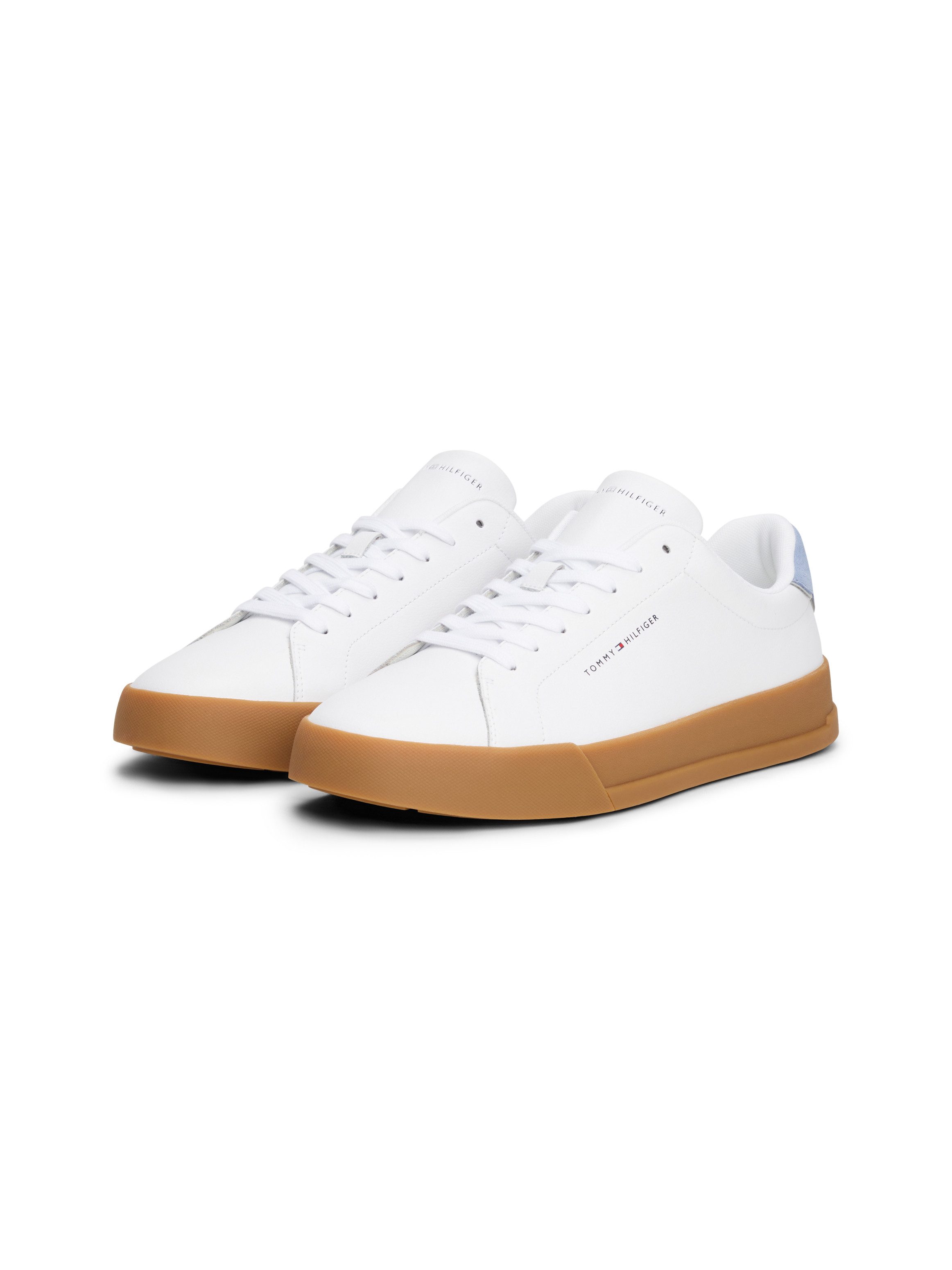 Tommy Hilfiger TH COURT LTH DETAIL ESS Sneaker, Freizeitschuh, Halbschuh, Schnürschuh mit seitlichem Logoschriftzug
