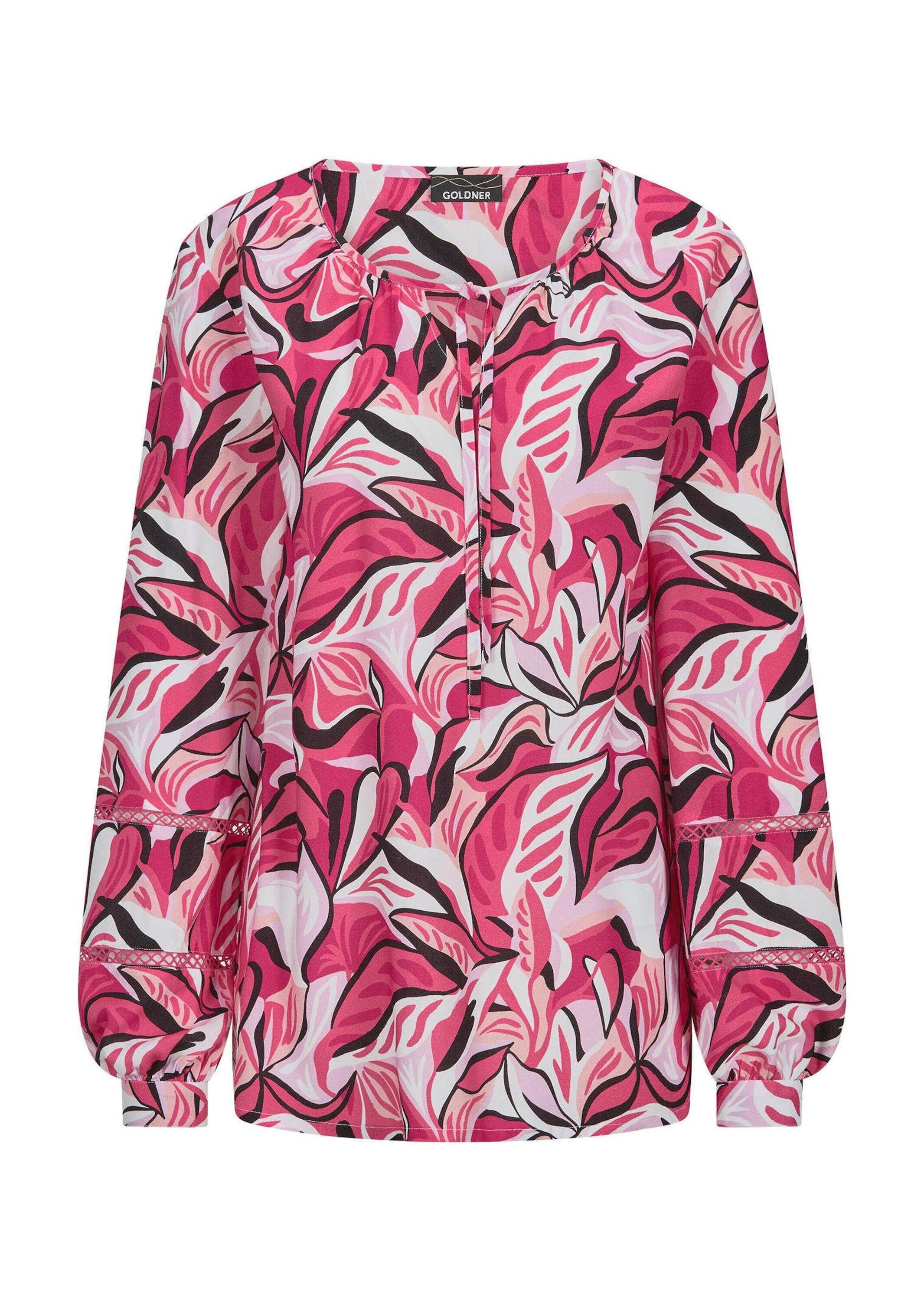 Kurzarmbluse Viskosebluse mit floralem Muster