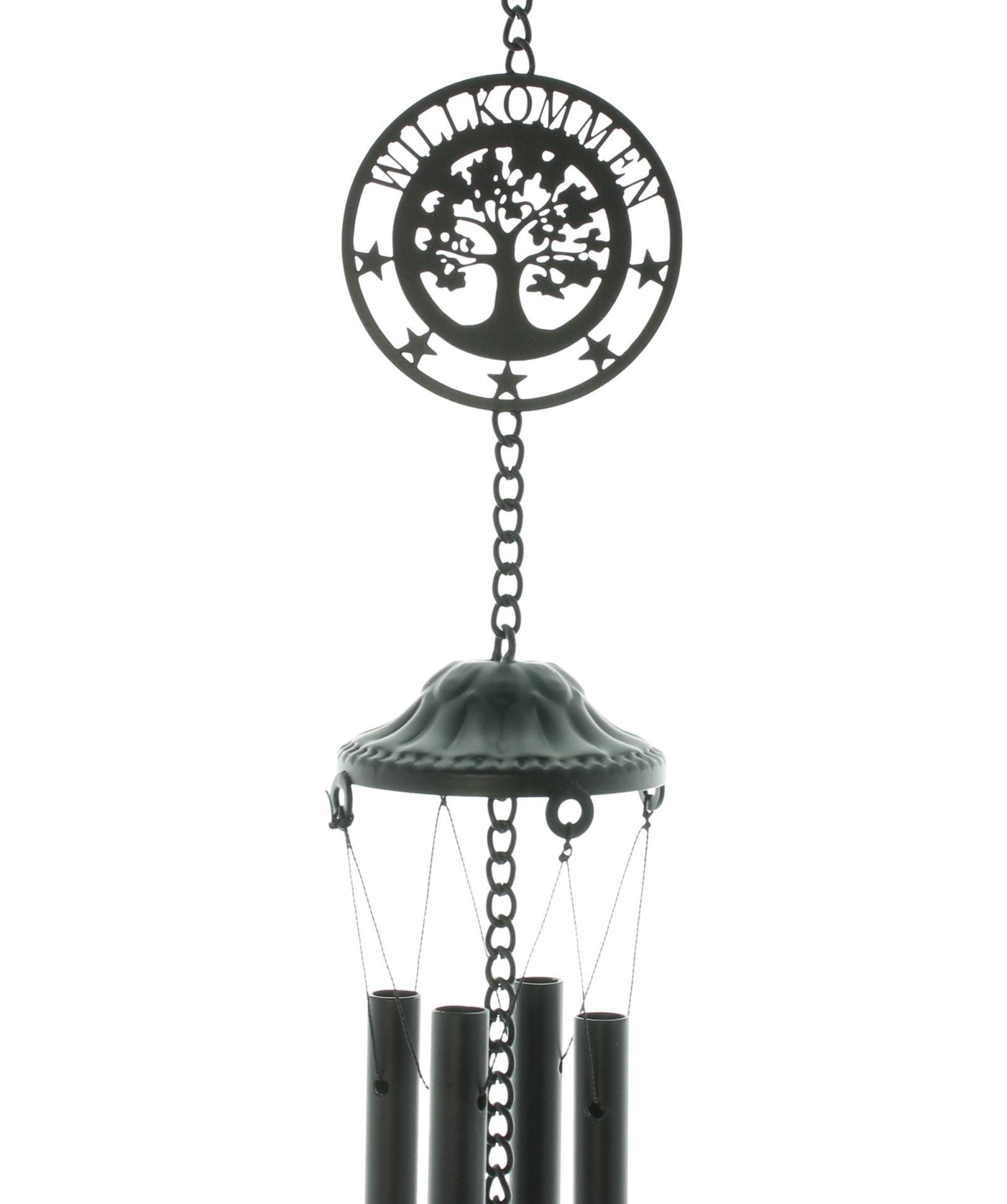 Home-trends24.de Windspiel Klangspiel Lebensbaum Willkommen Windspiel Metall