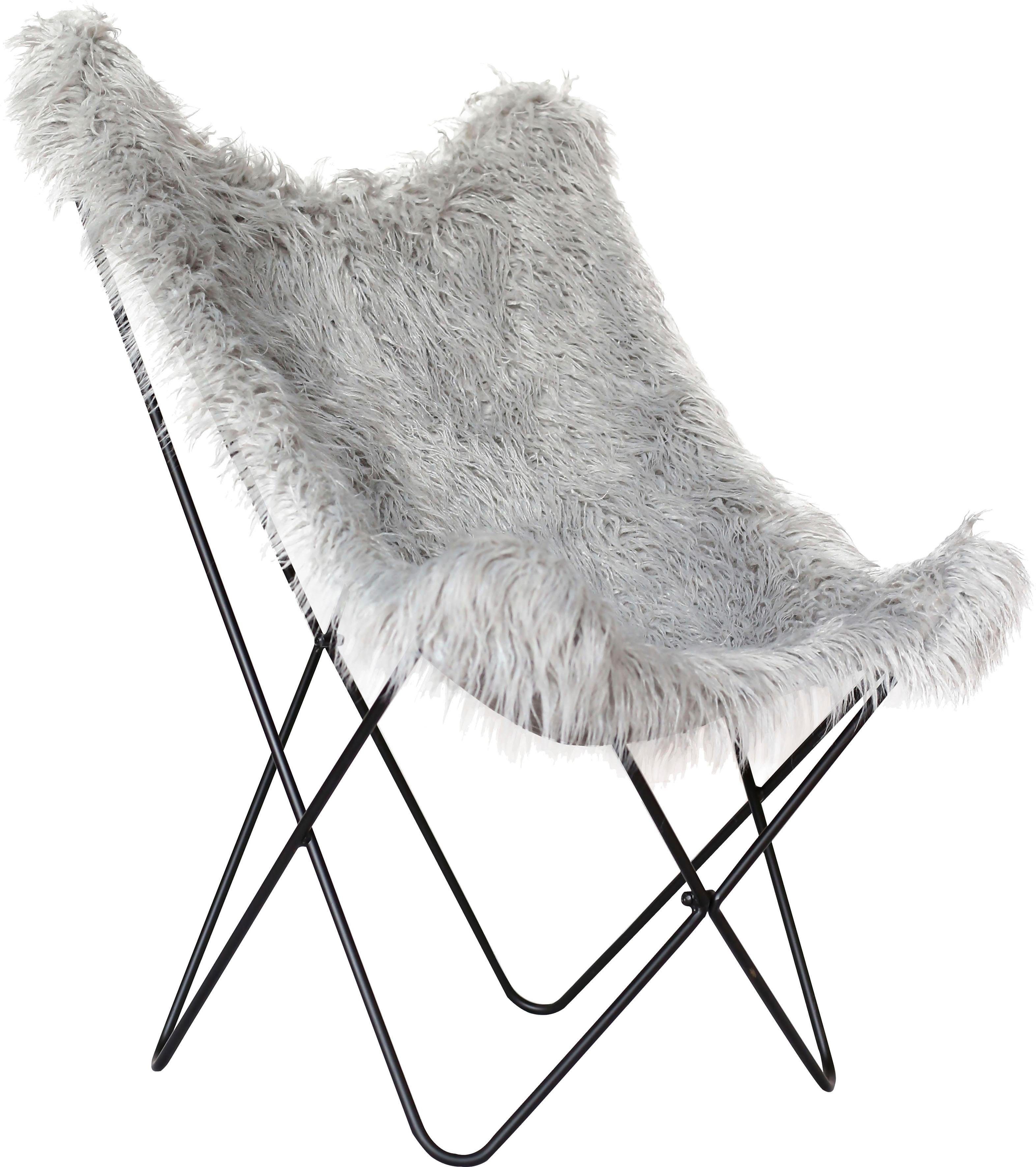 Kayoom Stuhl (1 St), weicher Bezug aus Kunstfell, teilweise handgefertigt