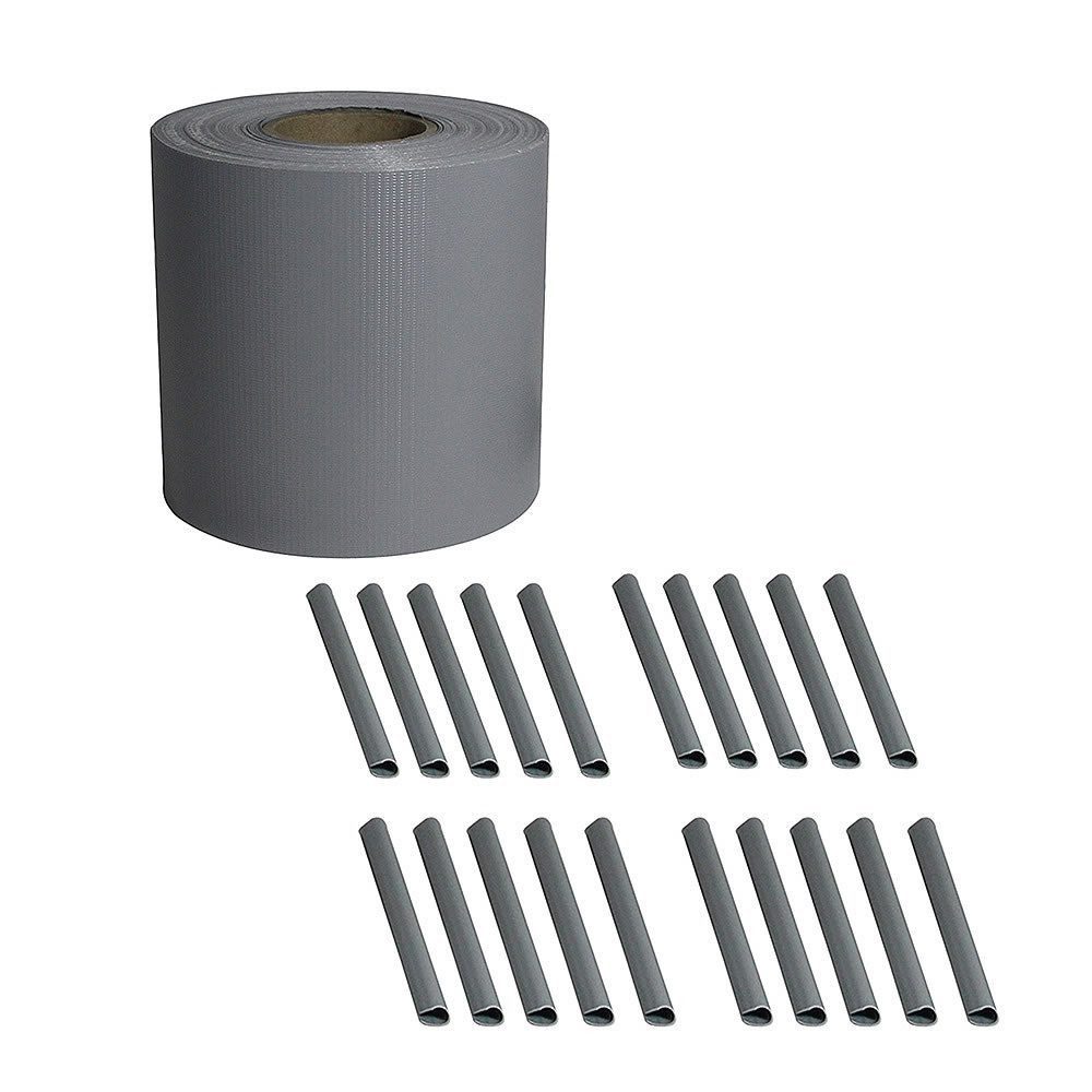 Melko Doppelstabmattenzaun PVC Sichtschutzstreifen 35 o. 65 Meter Grau Grün Zaunblende Folie, (Stück, 1-St., Sichtschutz mit Clips), Blickdichte Qualität