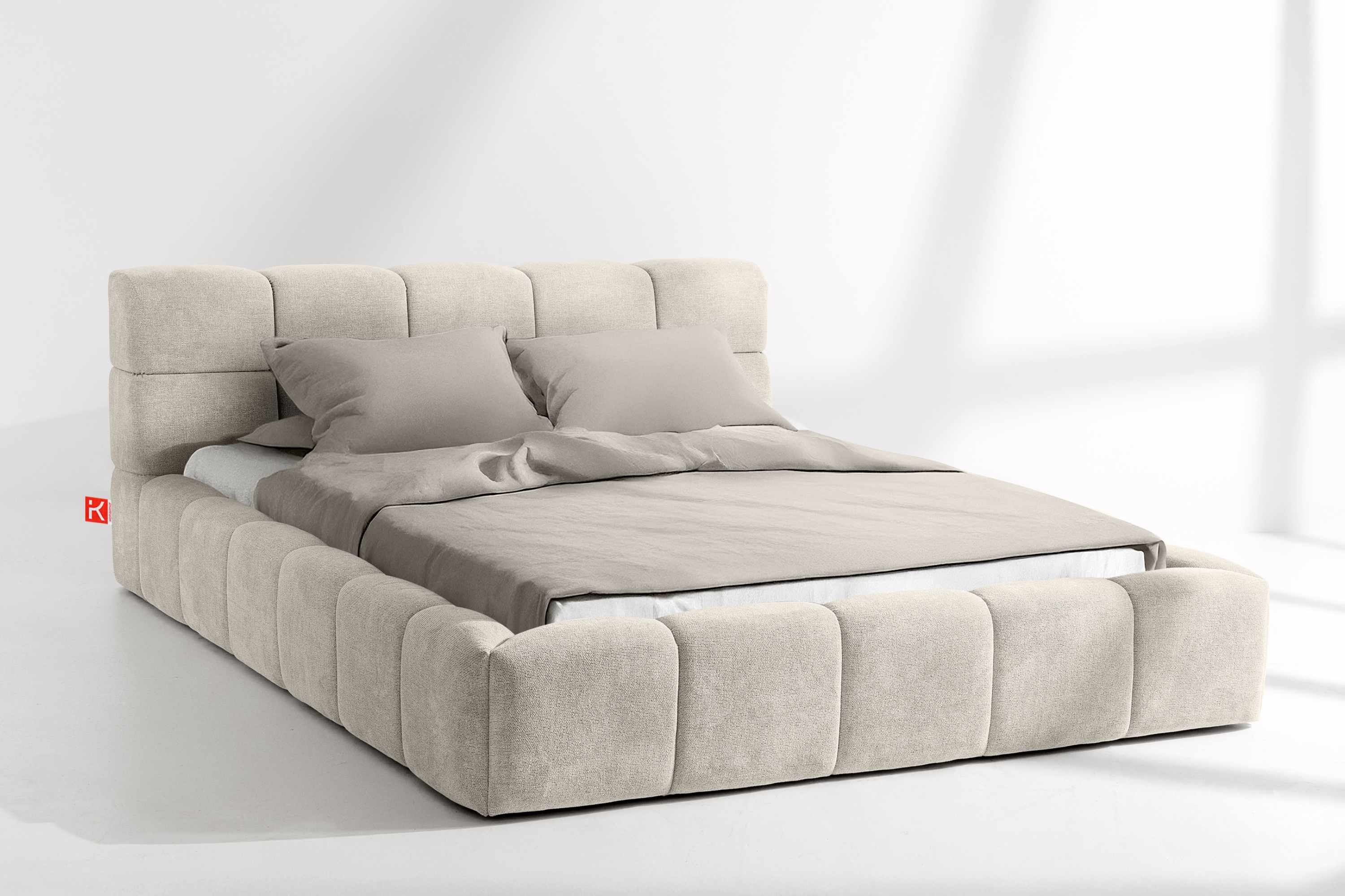 KONSIMO® Polsterbett Doppelbett AERI mit Stauraum, günstig online kaufen