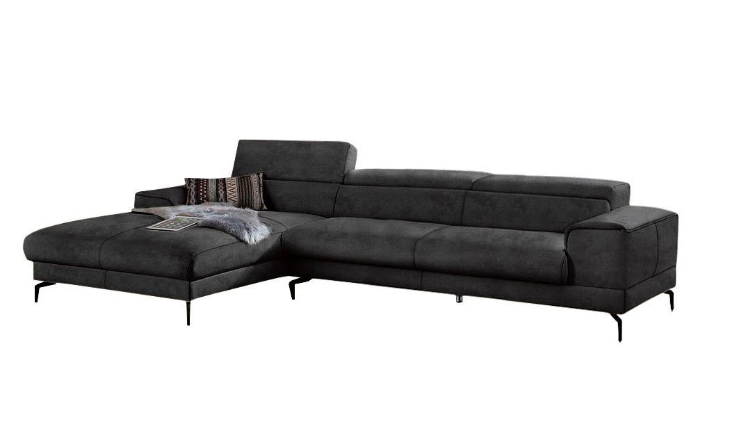 Breite W.SCHILLIG wahlweise Ecksofa piedroo, Kopfteilverstellung, 343cm Sitztiefenverstellung, mit