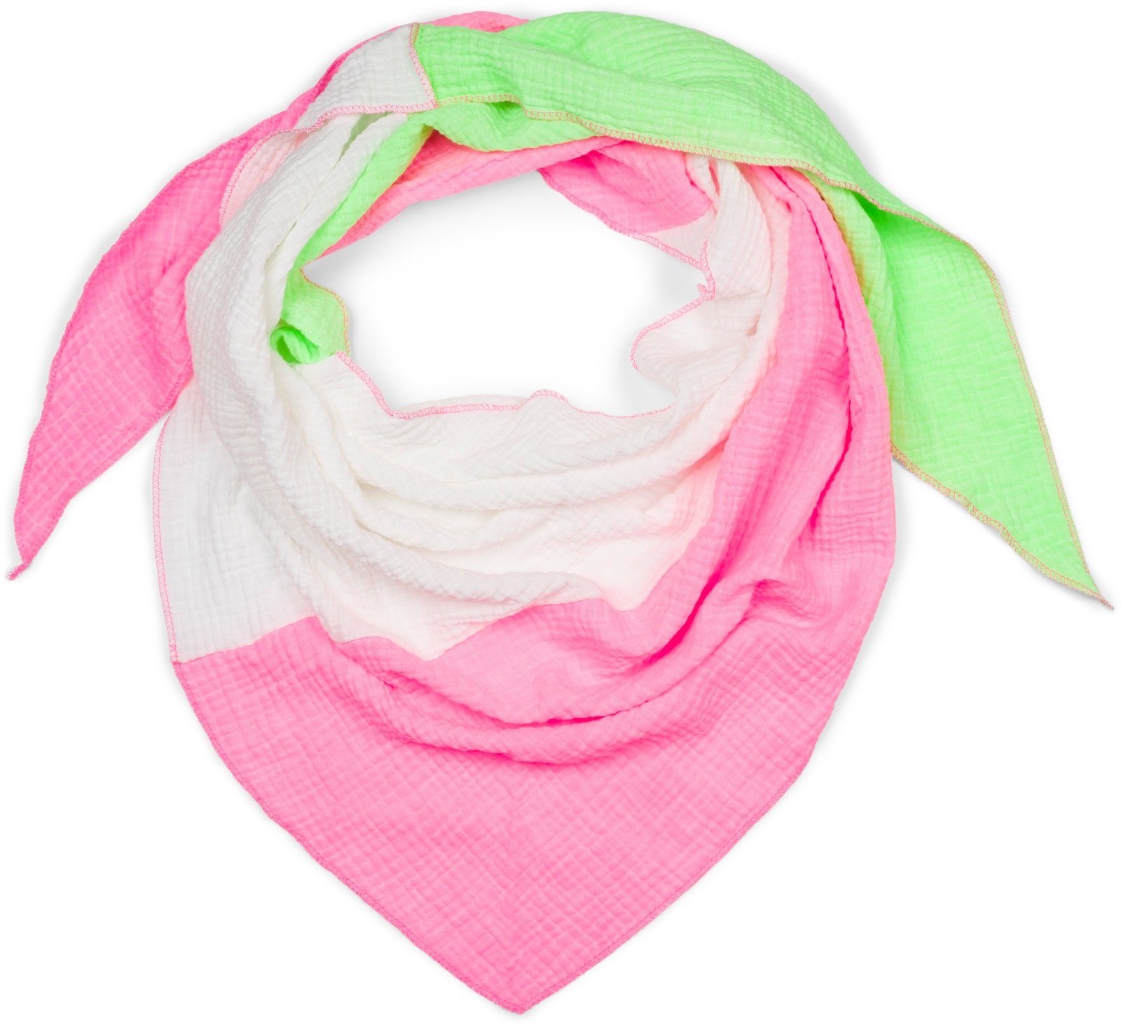 styleBREAKER Dreieckstuch 3-Farbiges Musselin Dreieckstuch, (1-St) günstig online kaufen