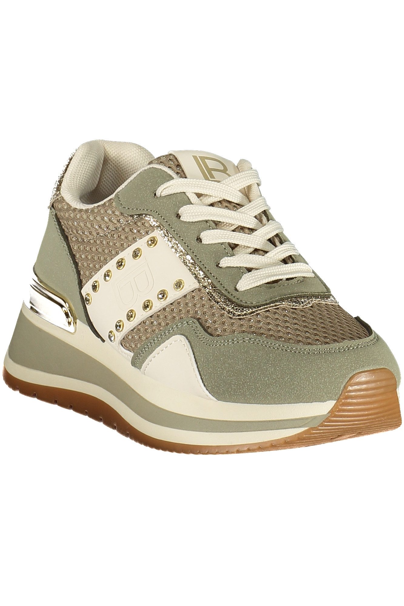 Laura Biagiotti Sneaker Grüne Damensneaker mit goldenen Details und