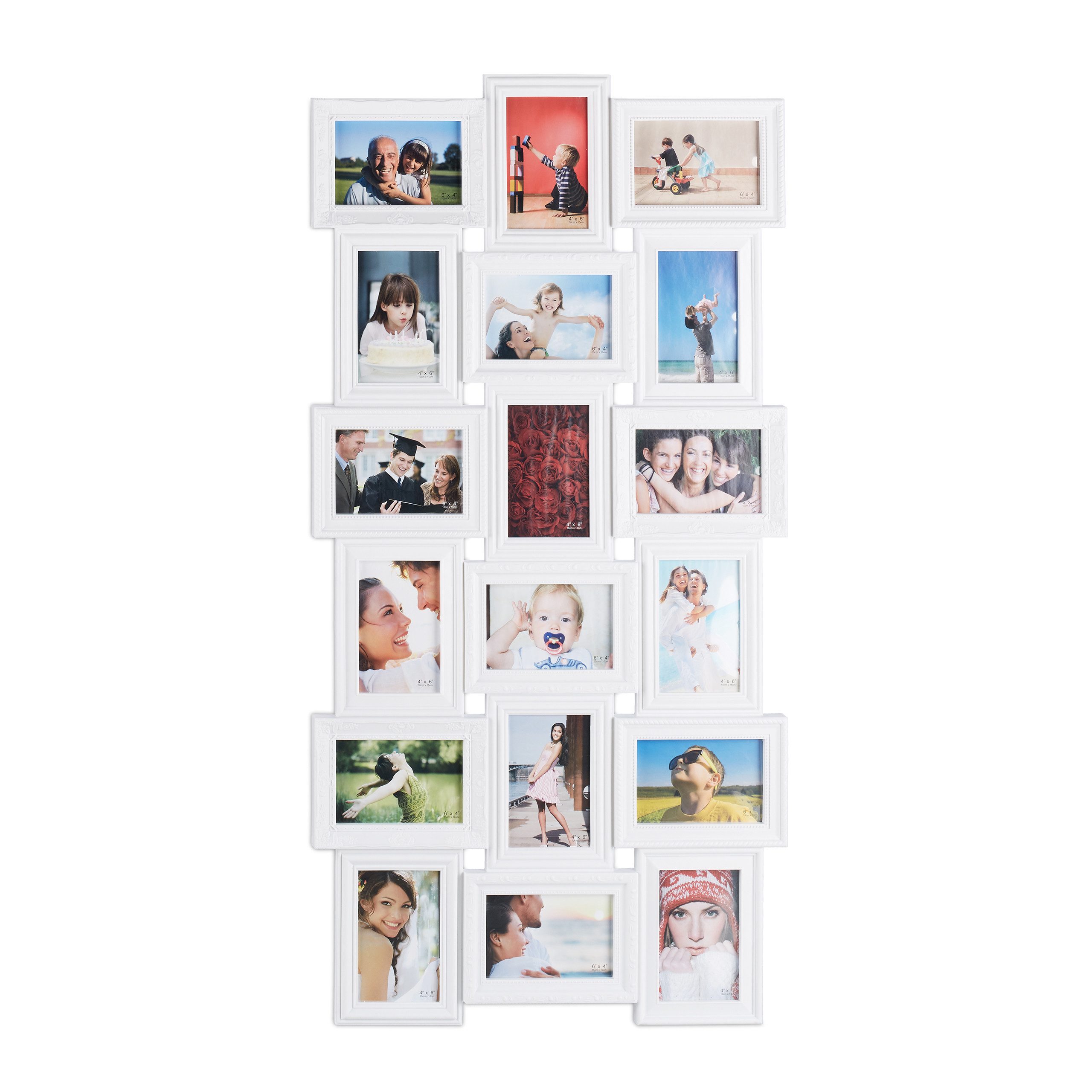 relaxdays Staffelbilderrahmen Bilderrahmen Collagen 18 Bilder, günstig online kaufen