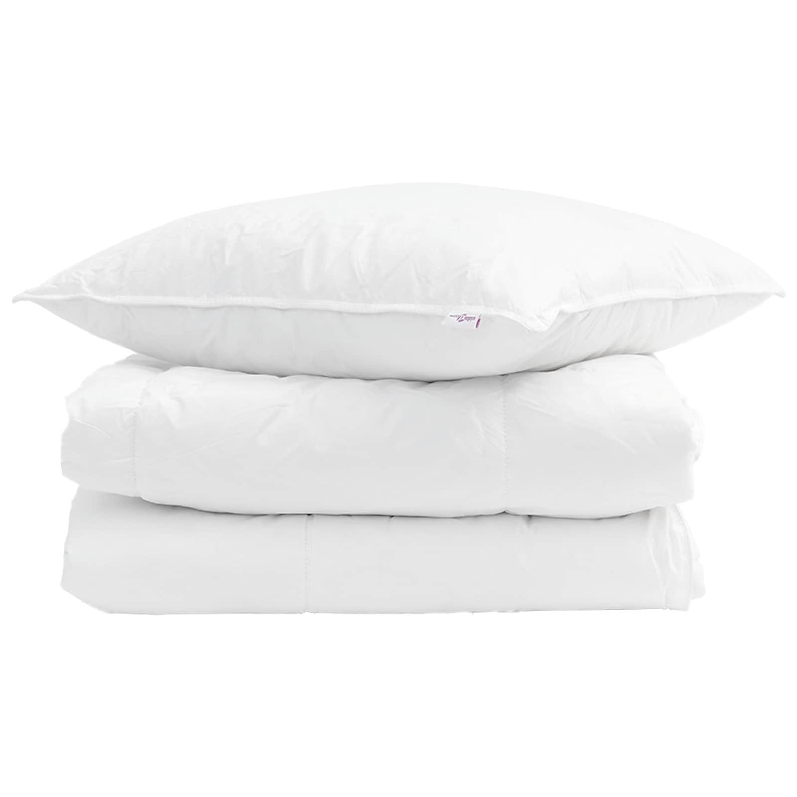 vidaXL Bettwäsche Sommerdecke mit Kissen 2 stk. Weiß Daunenfeder, Daunenfeder, 2 teilig