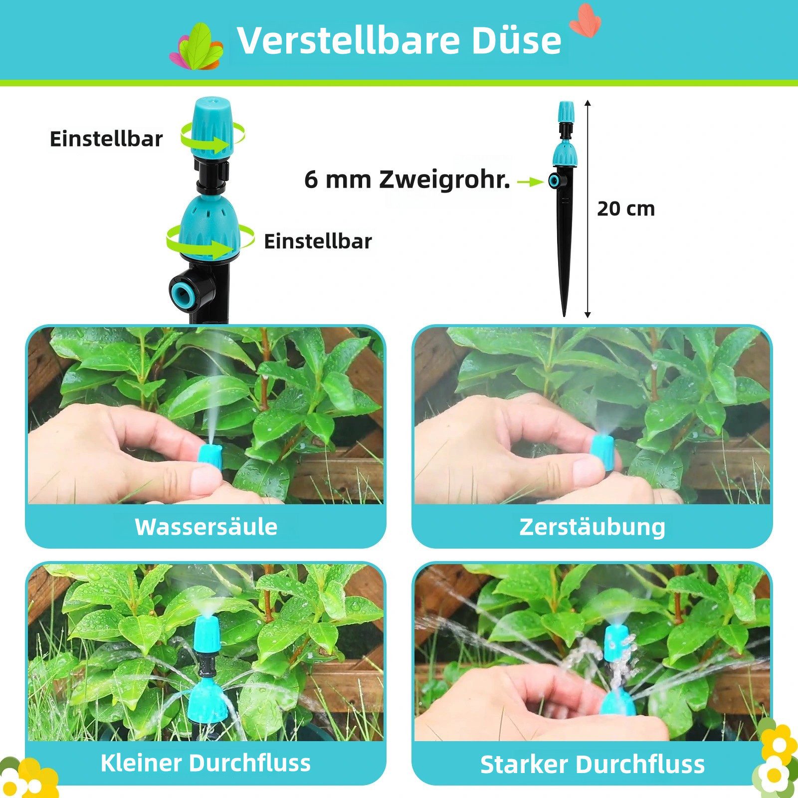 TLGREEN Bewässerungssystem Automatisches Bewässerungsset,30 M Bewässerungsrohre, (Gartenbewässerung Tröpfchenbewässerung Outdoor, Micro Drip Bewässerung), für Topfpflanzen, Garten Hochbeet Terrasse, Gewächshaus