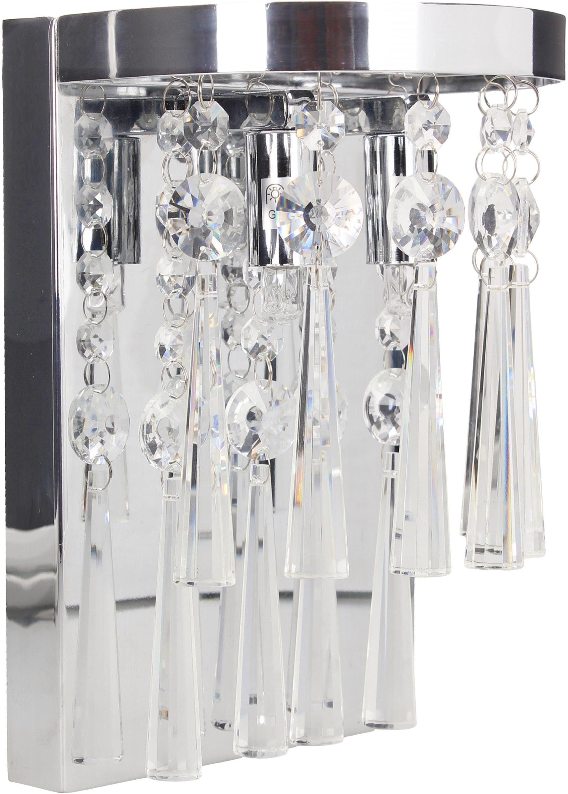 Warmweiß, Wandleuchte Echtes Kristallglas, Leuchtmittel hochwertig LUXORIA, Light LED-Leuchtmittel SPOT inklusive, dekorativ, wechselbar,