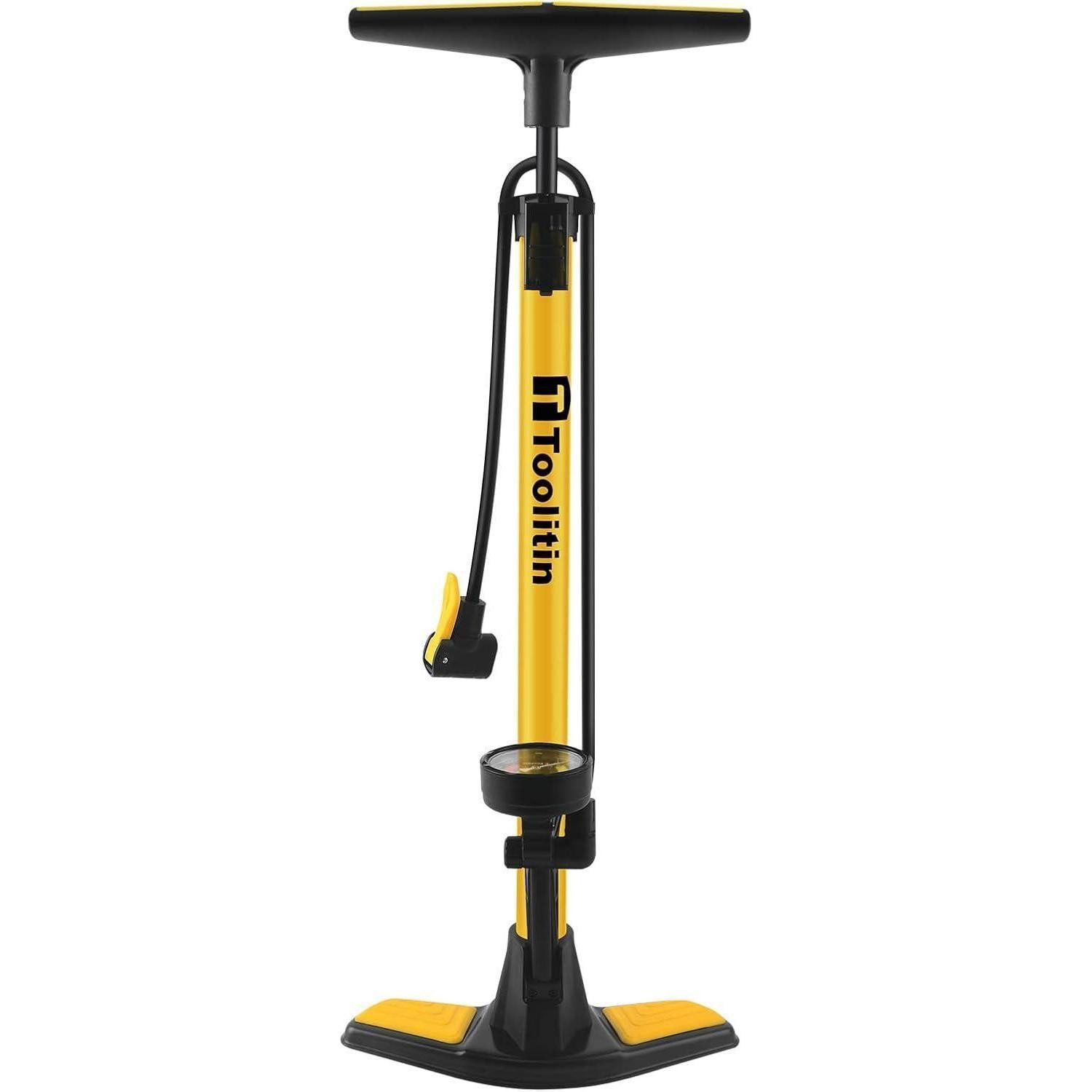 LuxusKollektion Fahrradpumpe Fahrradpumpe Standpumpe Manometer Gelb