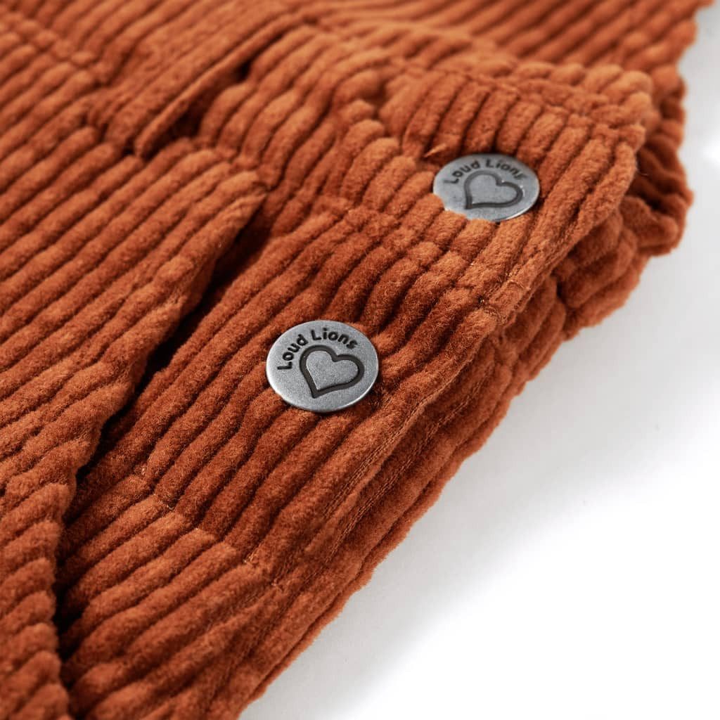 vidaXL Blusenkleid Kinder-Latzkleid Cord Cognac 116