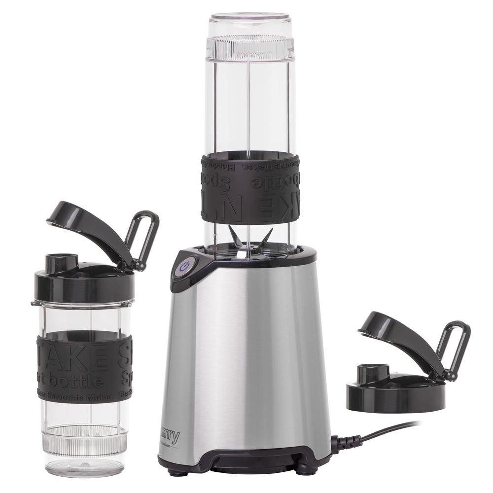 Camry Standmixer CR 4069 Edelstahl-Standmixer, 800,00 W, für Smoothies, Cocktails, Crushed Eis, mit 2 Trinkflaschen