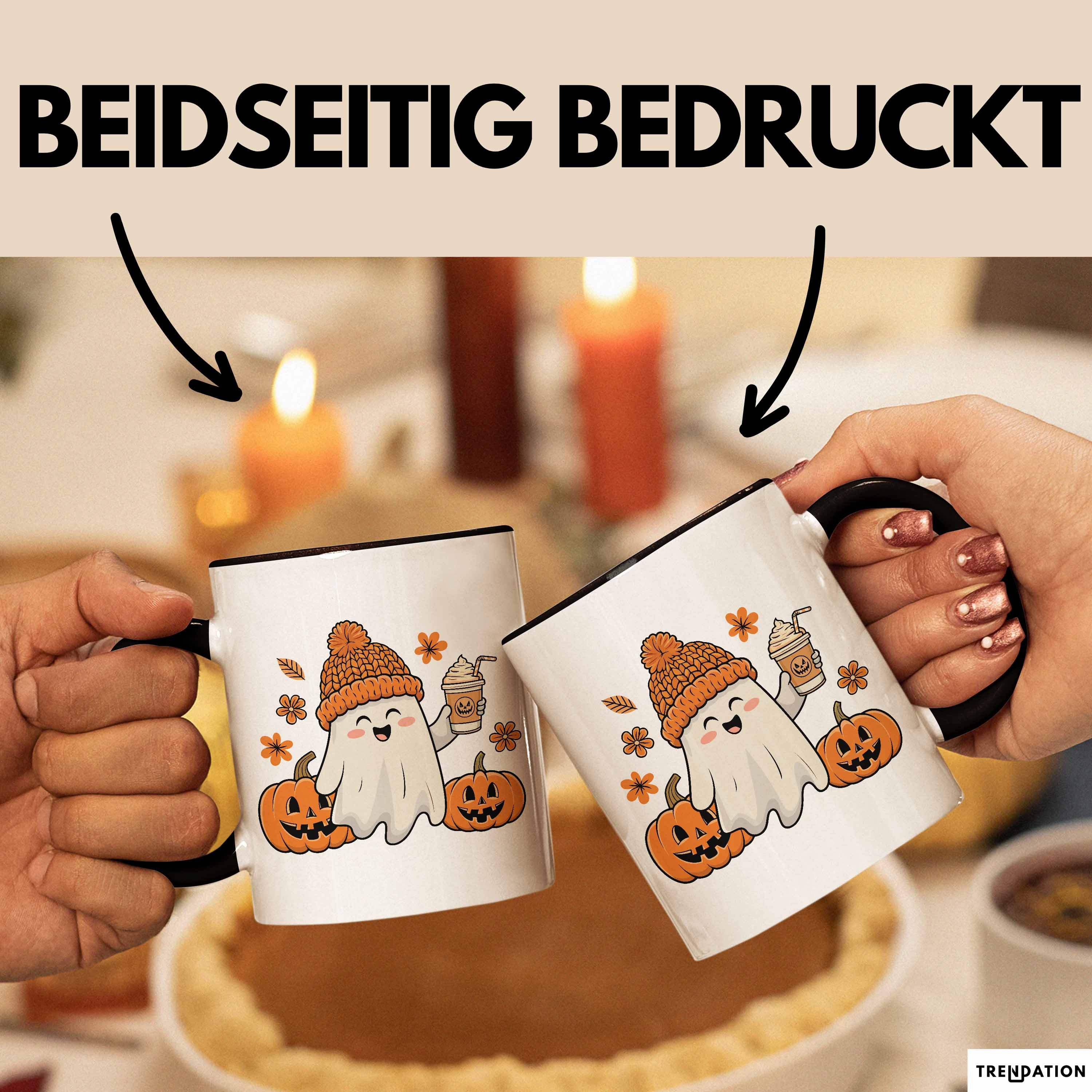 Trendation Tasse Halloween Tasse Geschenk Kürbis Geschenkidee Oktober Kaffee-Becher – Bild 2 von 5