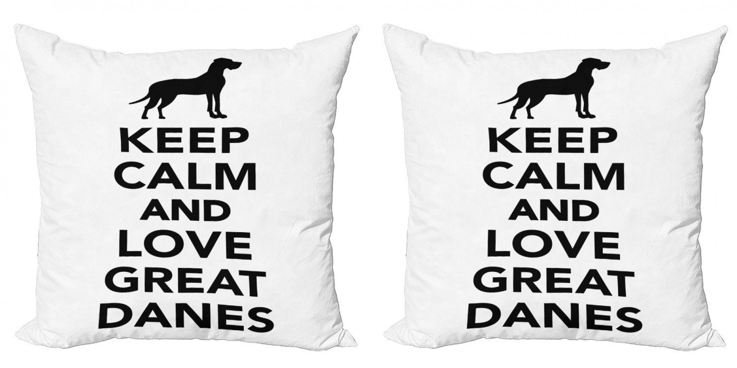 Kissenbezüge Modern Accent Doppelseitiger Digitaldruck, Abakuhaus (2 Stück), Hundeliebhaber Behalten Sie Ruhe und Liebe Text