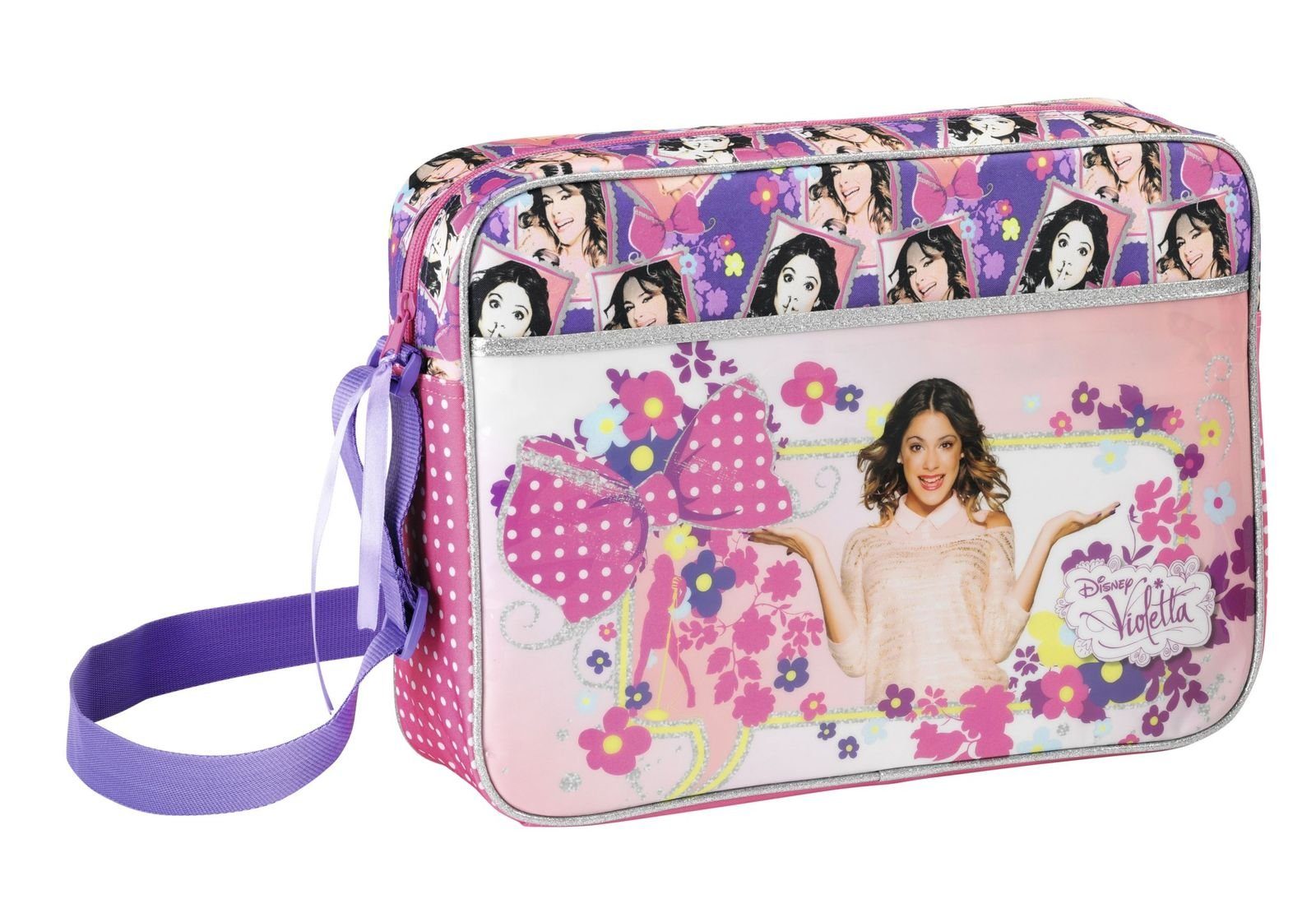 Violetta Umhängetasche Disney Violetta - XL Schultertasche, 38x28x10 cm (Reißverschluss, Mädchen), Geringes-Gewicht