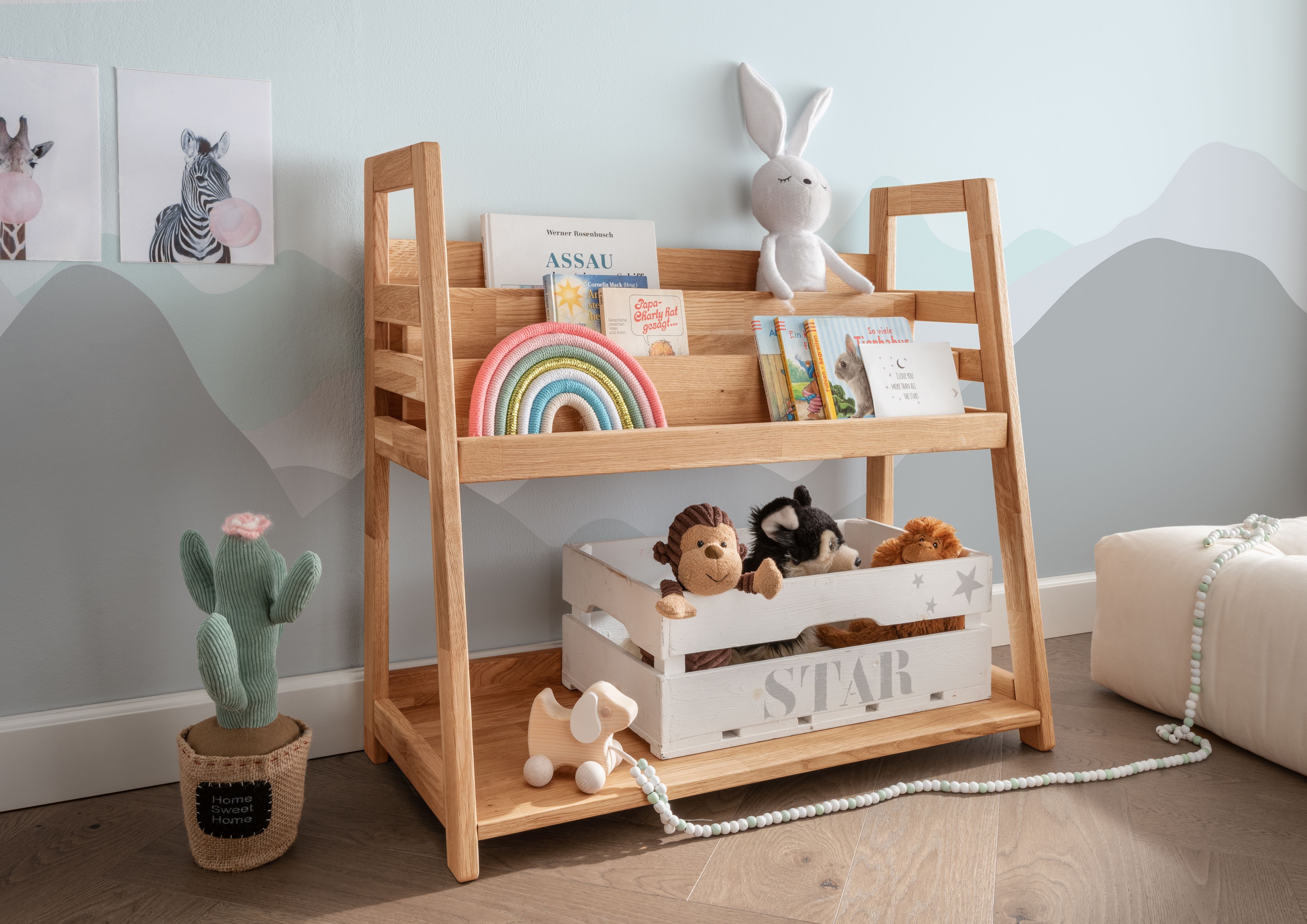 Wohnglücklich Kinderregal Montessori, Ablage unten und Bücherregal oben, Ma günstig online kaufen