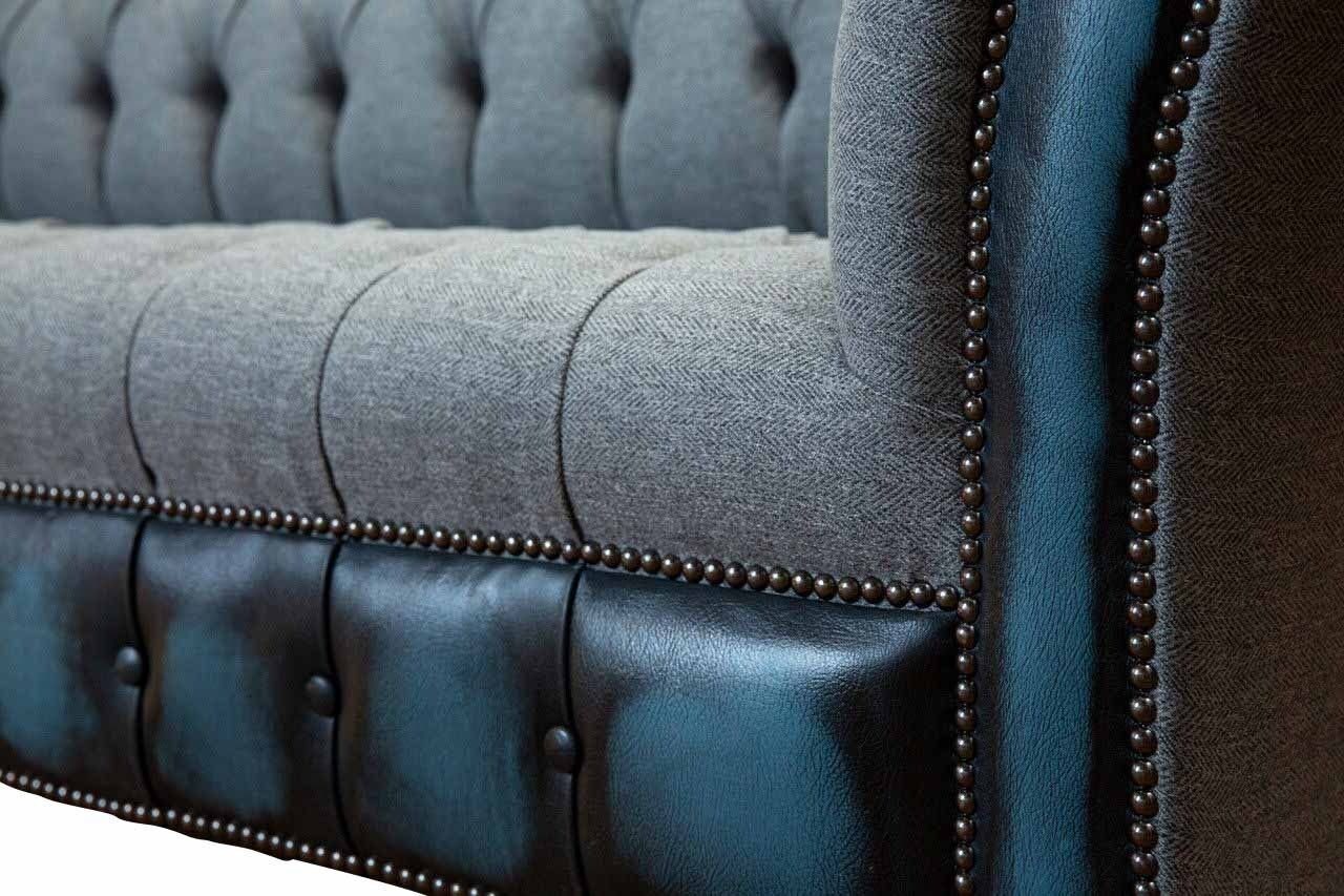Blau-graues Europe Designer Couchen Made in Sofa JVmoebel Chesterfield Sofa Polster Sofas,